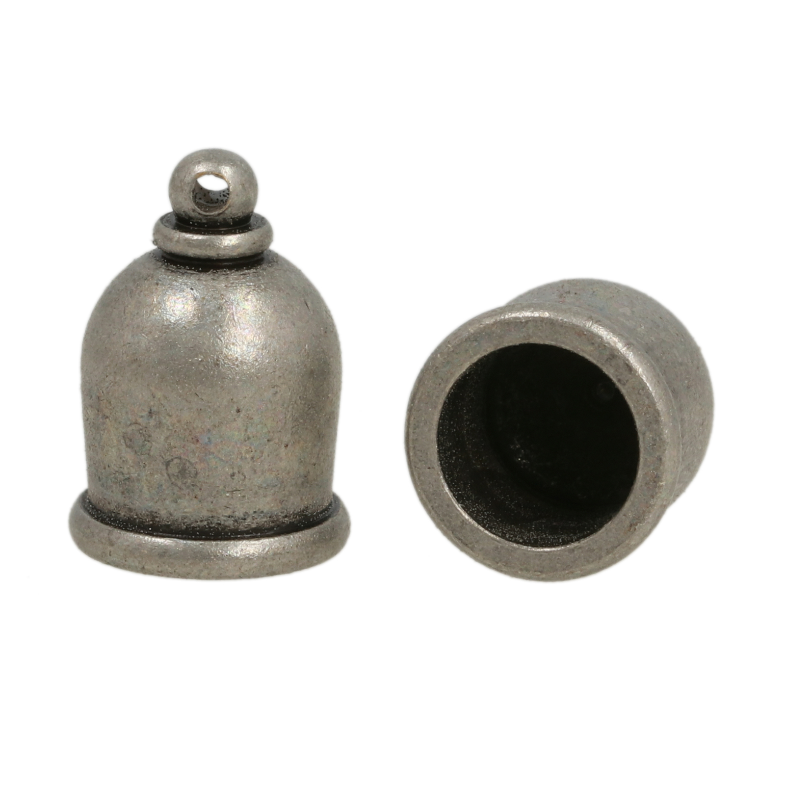 antique silver plated crimp end 16x10mm (width 8mm ) | 1pc