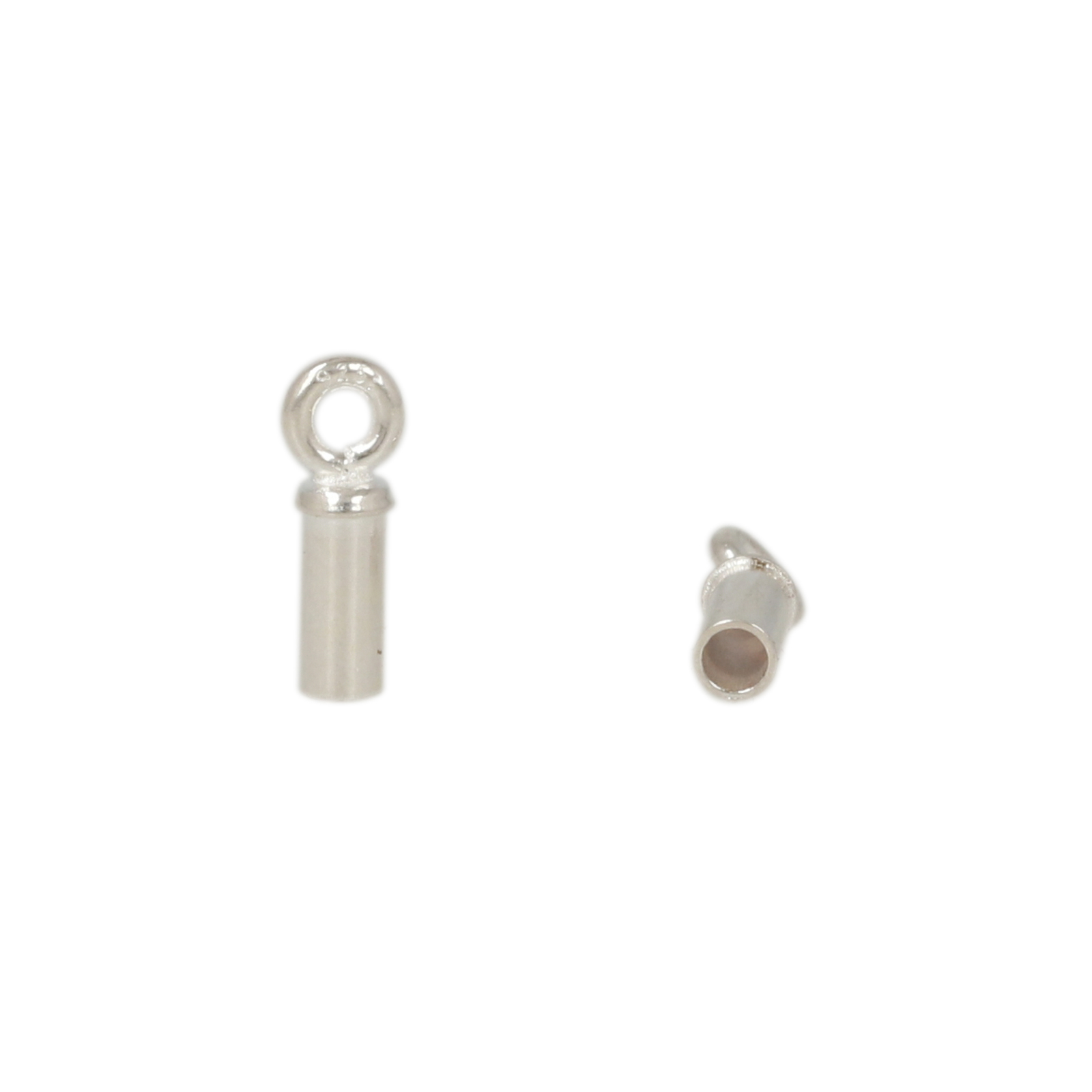 sterling silver crimp end 8x2mm (width 1,50mm) | 4pc