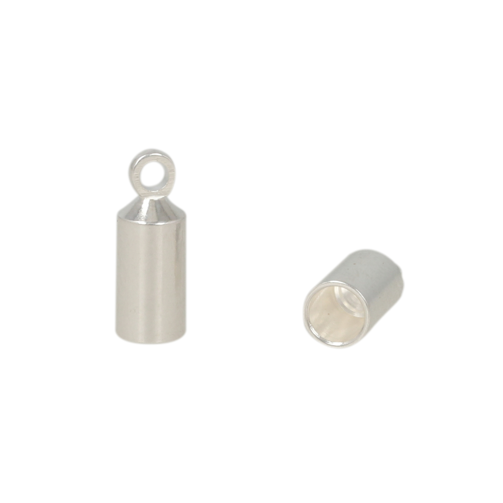 silver plated crimp end 10x3,5mm (width 3mm) | 6pc