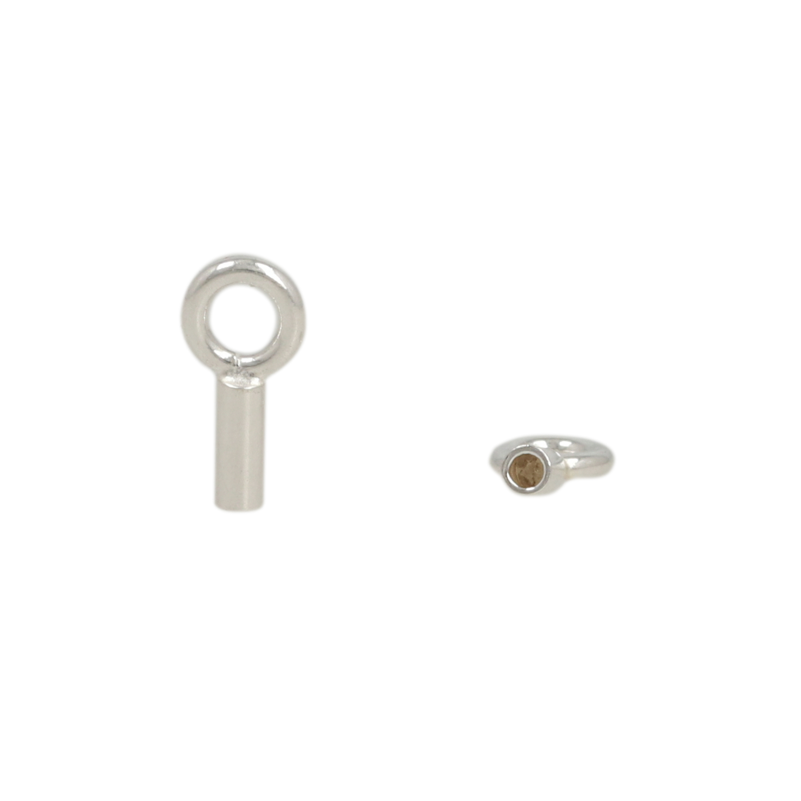 sterling silver crimp end 8x2mm (width 1mm) | 4pc