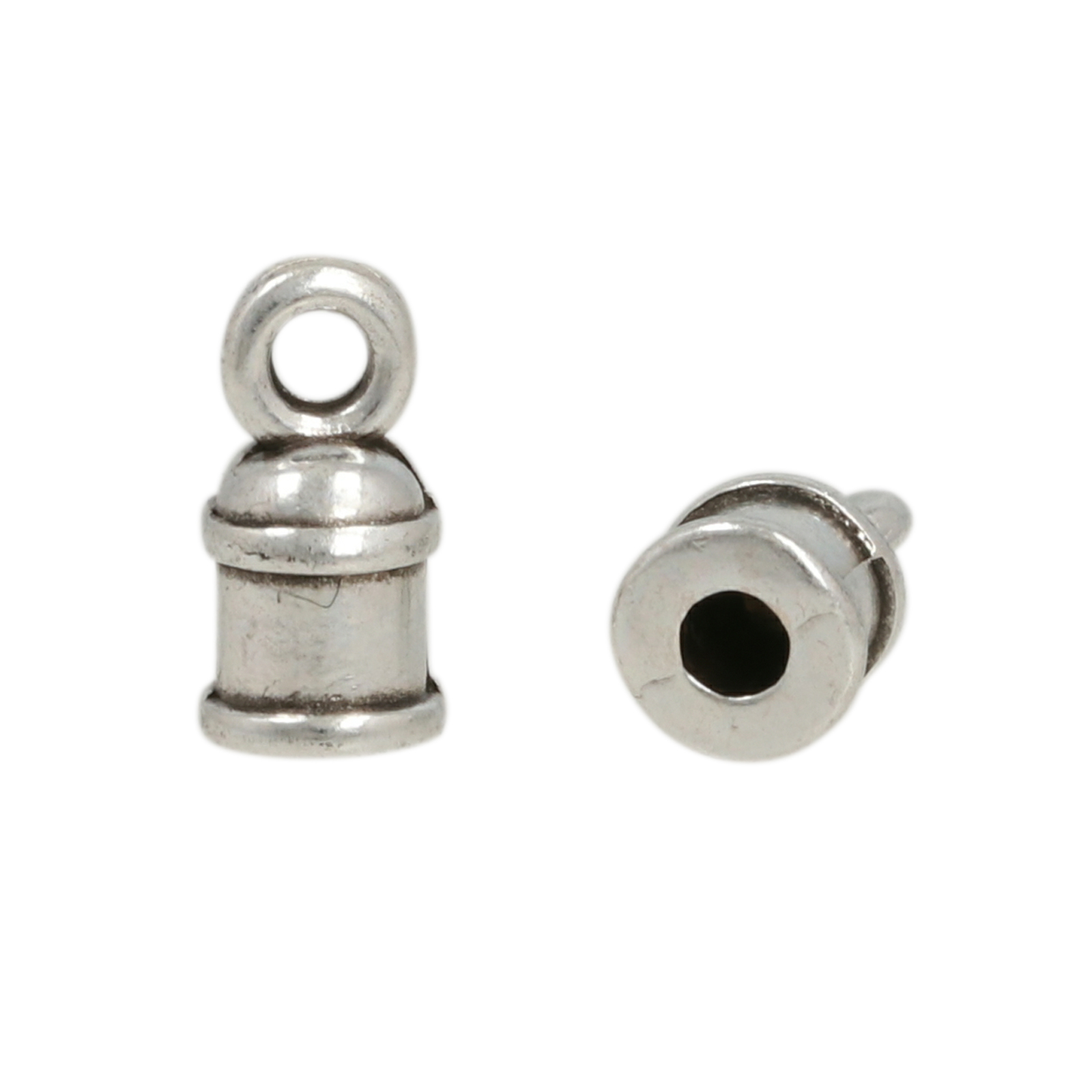 endkappe antik versilbert 10x4mm (2mm innendurchmesser) | 6st