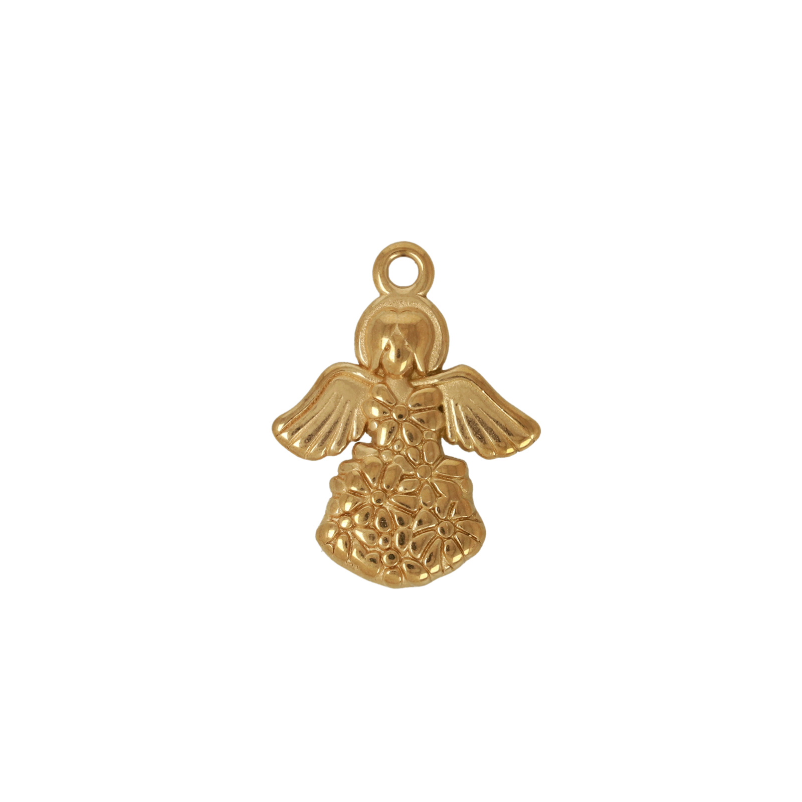 gold plated stainless steel angel pendant 18mm | 2pc