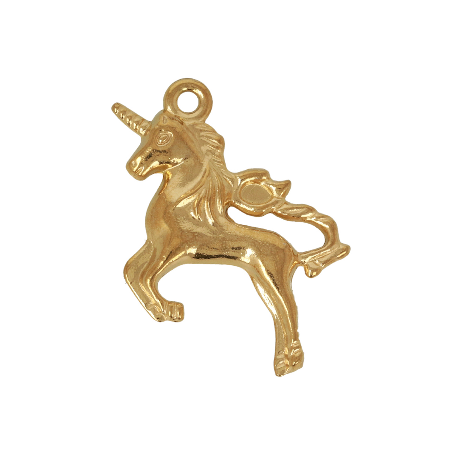 gold plated stainless steel unicorn pendant 22,5x20mm | 2pc