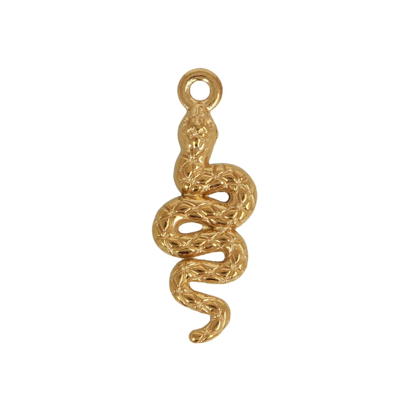gold plated stainless steel snake pendant 23x9mm | 2pc