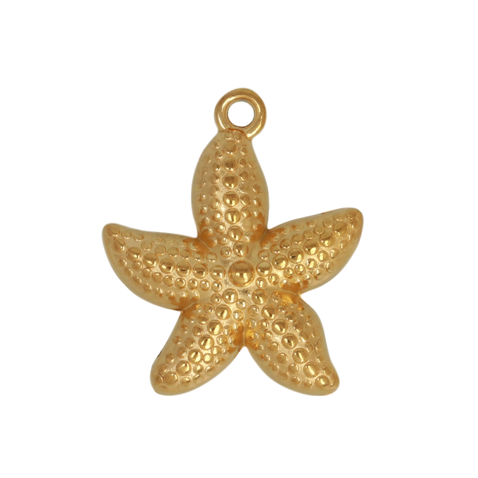 gold plated stainless steel starfish pendant 20mm | 2pc