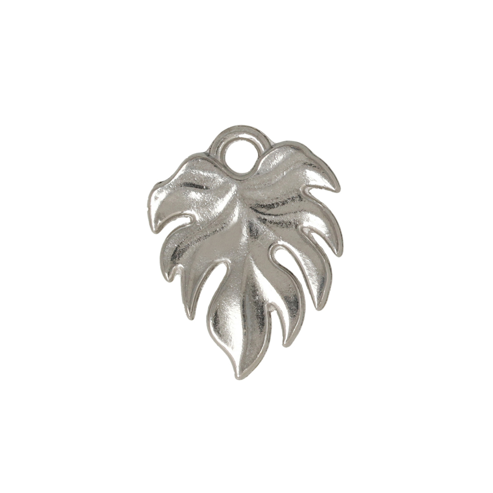 stainless steel monstera pendant 17,5x15mm | 2pc