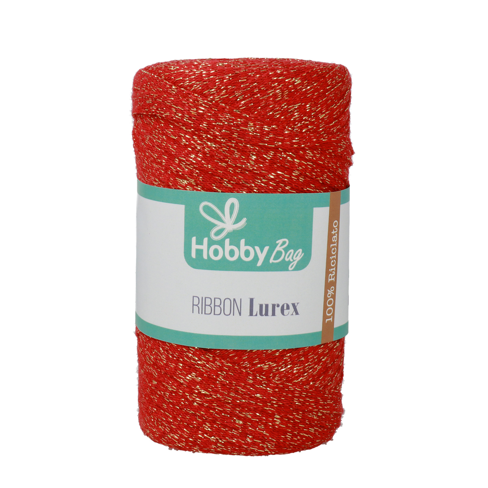 hobbybag ribbon lurex - red/gold - 250gr (120mt) | 1pc