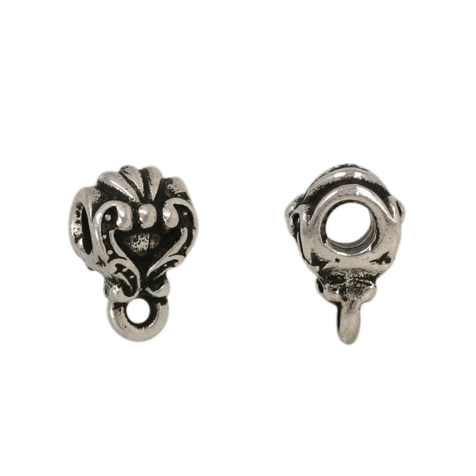 antique silver plated victorian bail 7x5mm | 1pc