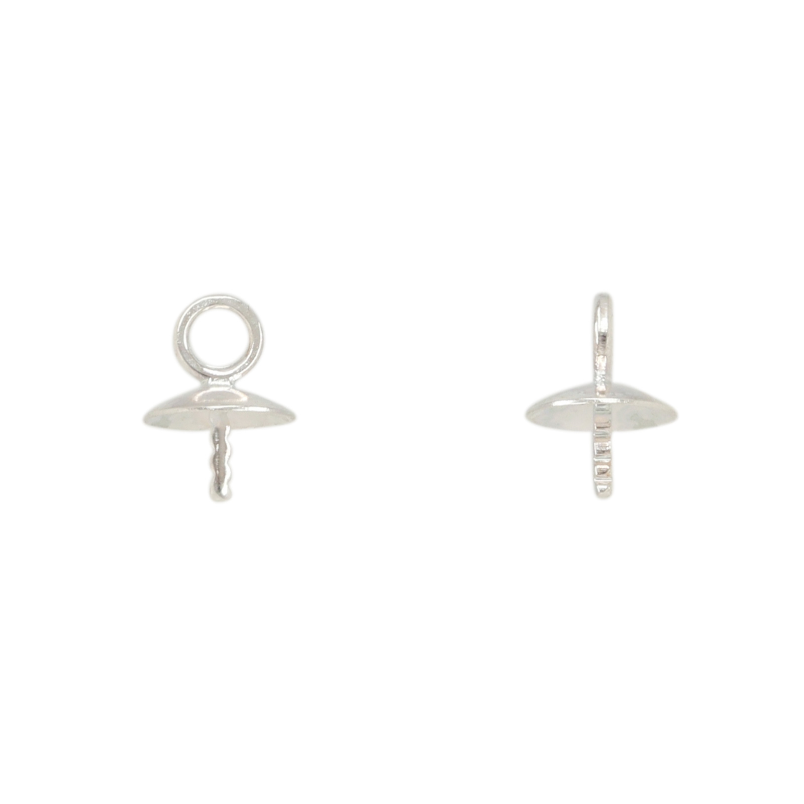 half-drilled sterling silver bail 6mm | 2pc