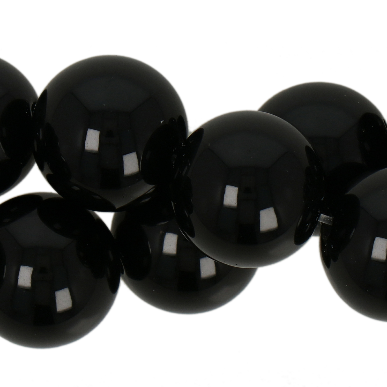 black onyx smooth round 14mm | 4pc