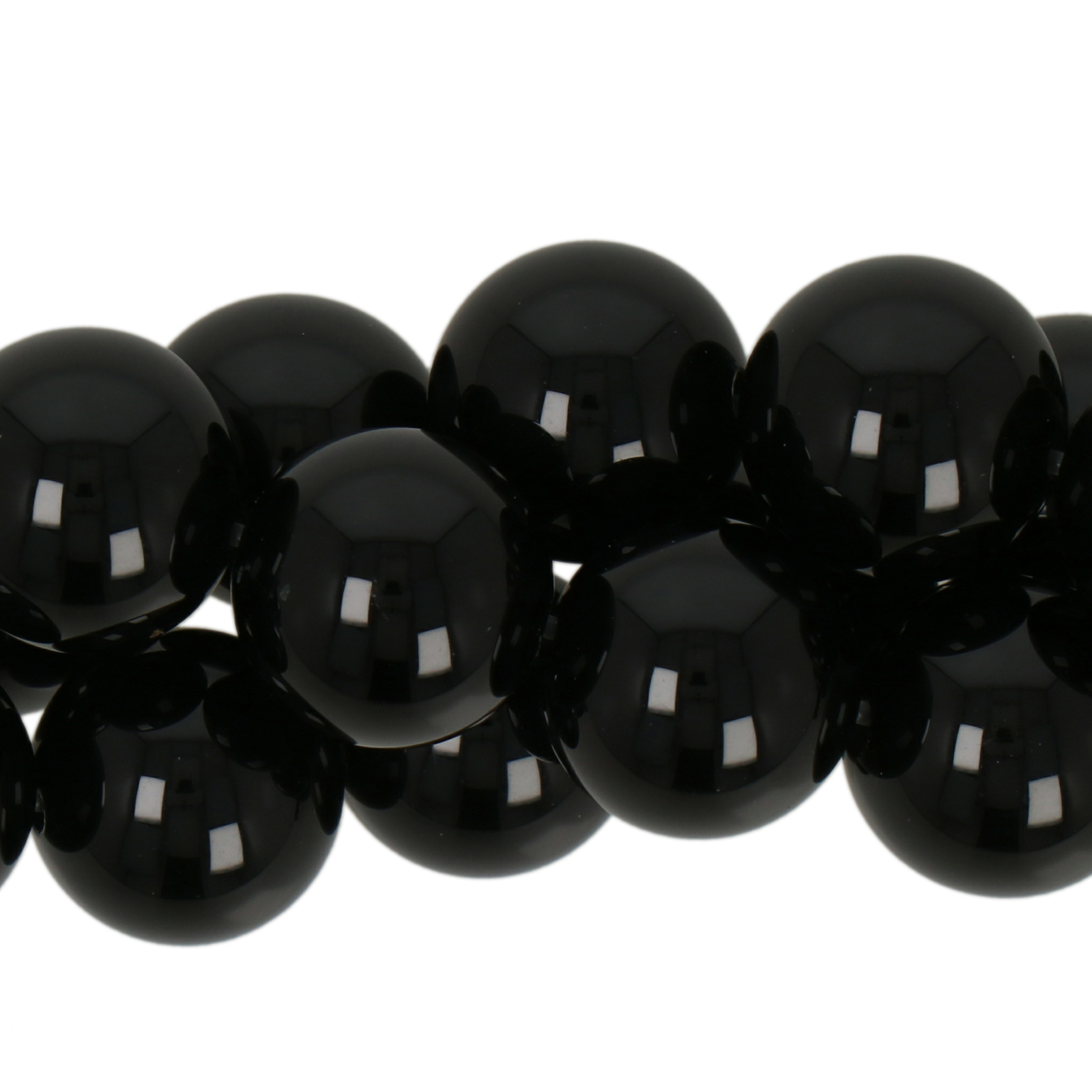 black onyx smooth round 12mm | 15/16-inch strand