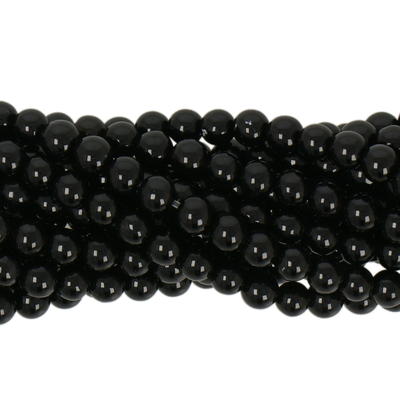 black onyx smooth round 3mm | 15/16-inch strand