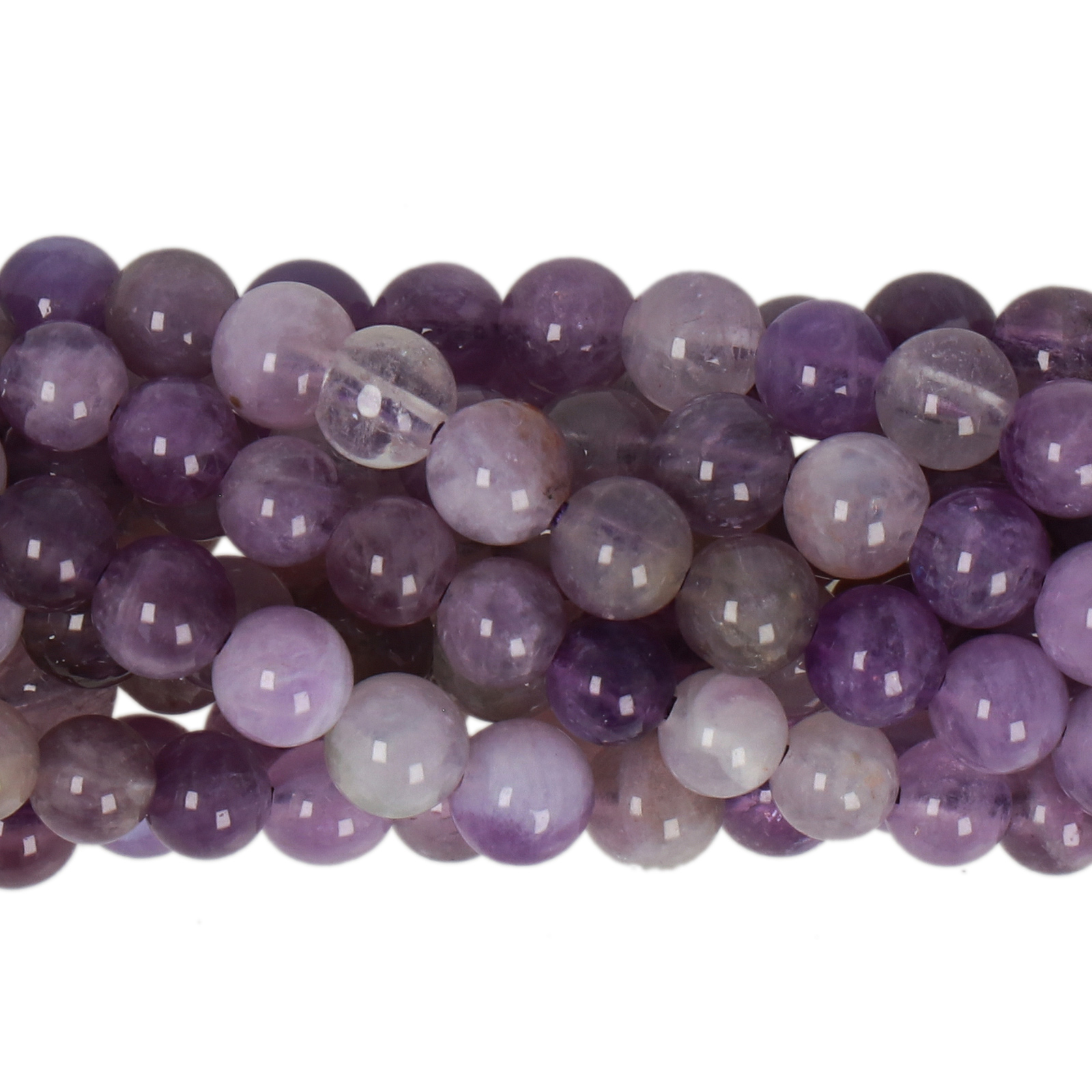 multicolor lavender amethyst smooth round 4mm | 15/16-inch strand