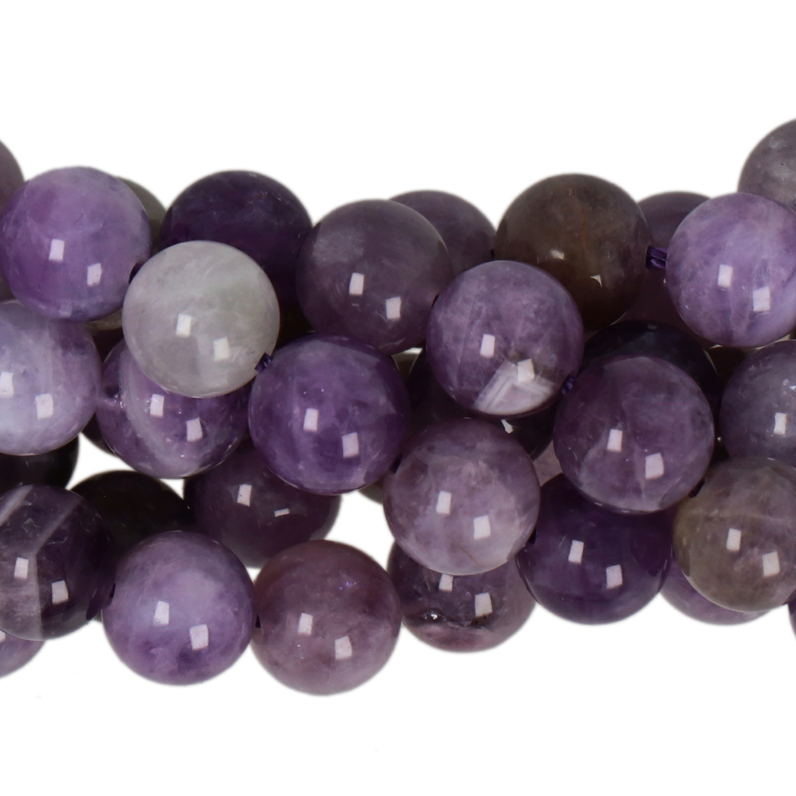 multicolor lavender amethyst smooth round 6mm | 15/16-inch strand