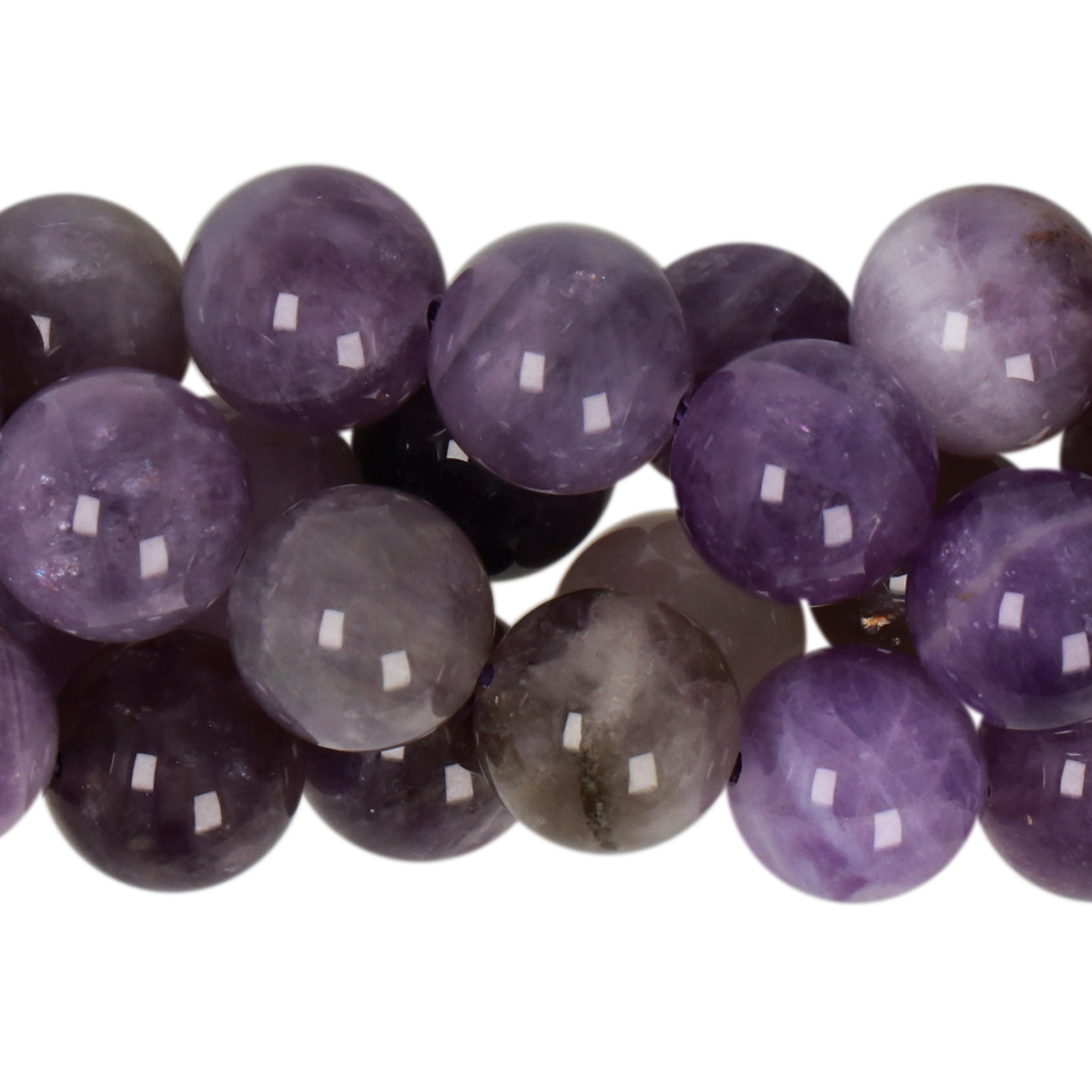 multicolor lavender amethyst smooth round 8mm | 15/16-inch strand