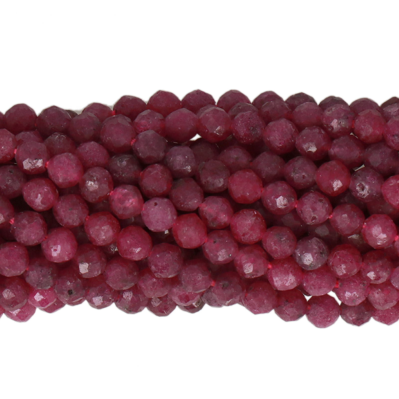 ruby faceted round 3mm | 15/16-inch strand