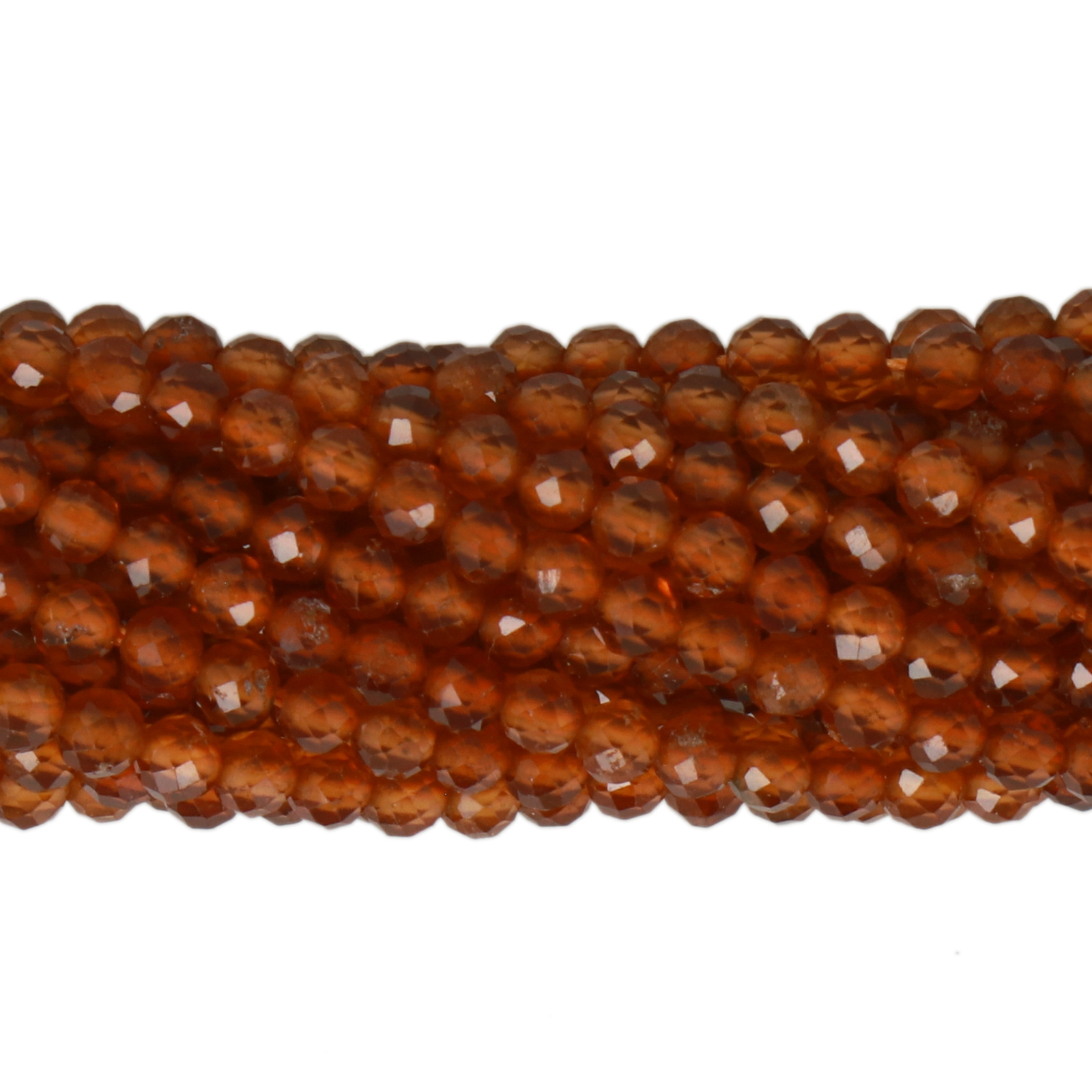 Perline Granato Hessonite Naturale Arancione 3mm - Rondelle Sfaccettate, Filo Da 40,5cm (13 Pollici)