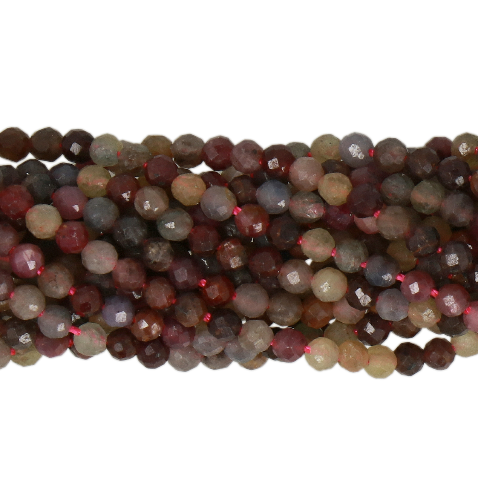 multicolor ruby sapphire round 2mm | 15/16-inch strand