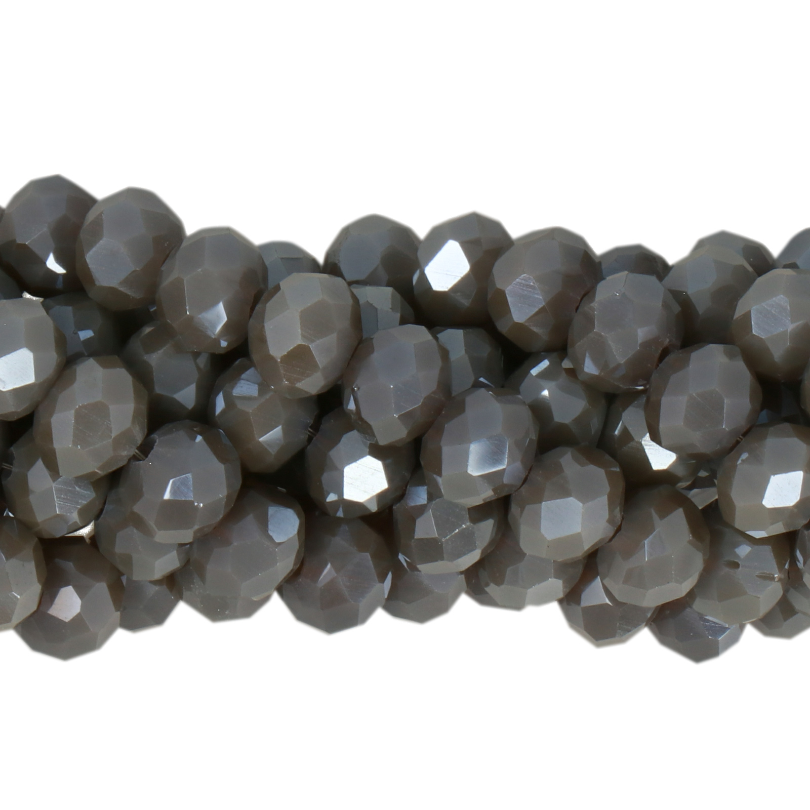 opaque graphite ab chinese crystal faceted roundelle 6x4mm | 1 strand