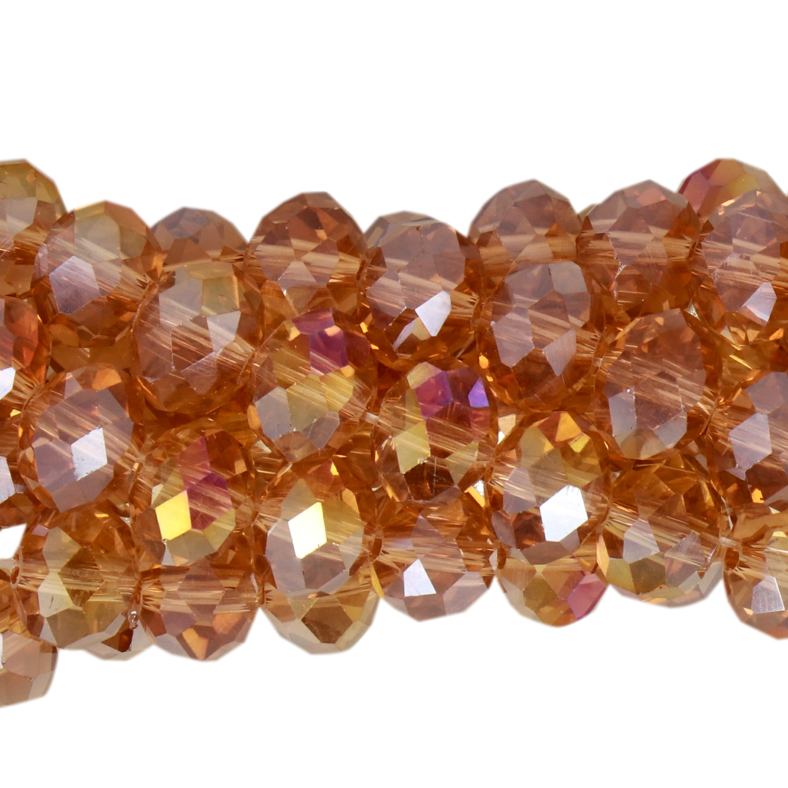 dark topaz rainbow chinese crystal faceted roundelle 8x6mm | 1 strand