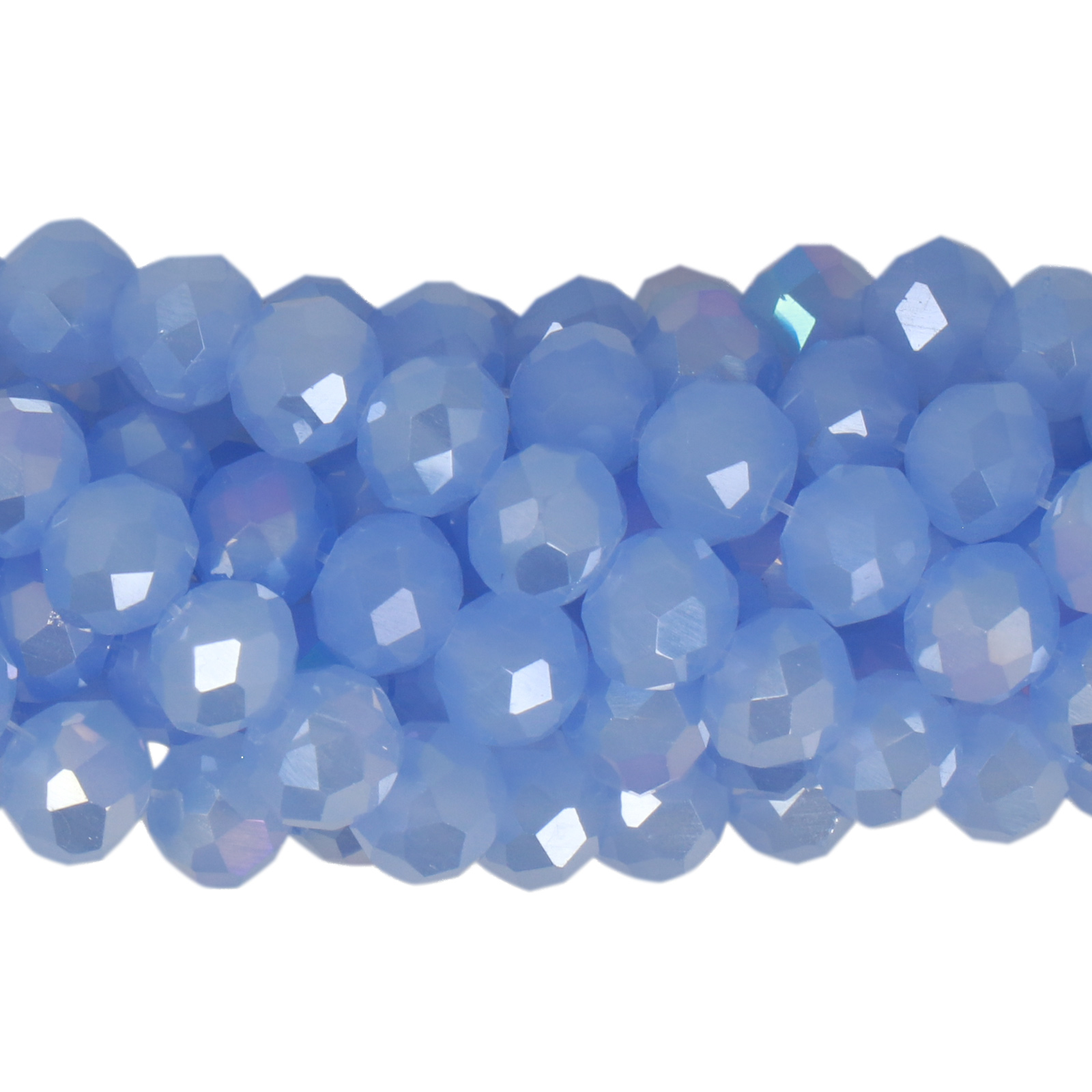 opal sapphire luster chinese crystal faceted roundelle 6x4mm | 1 strand