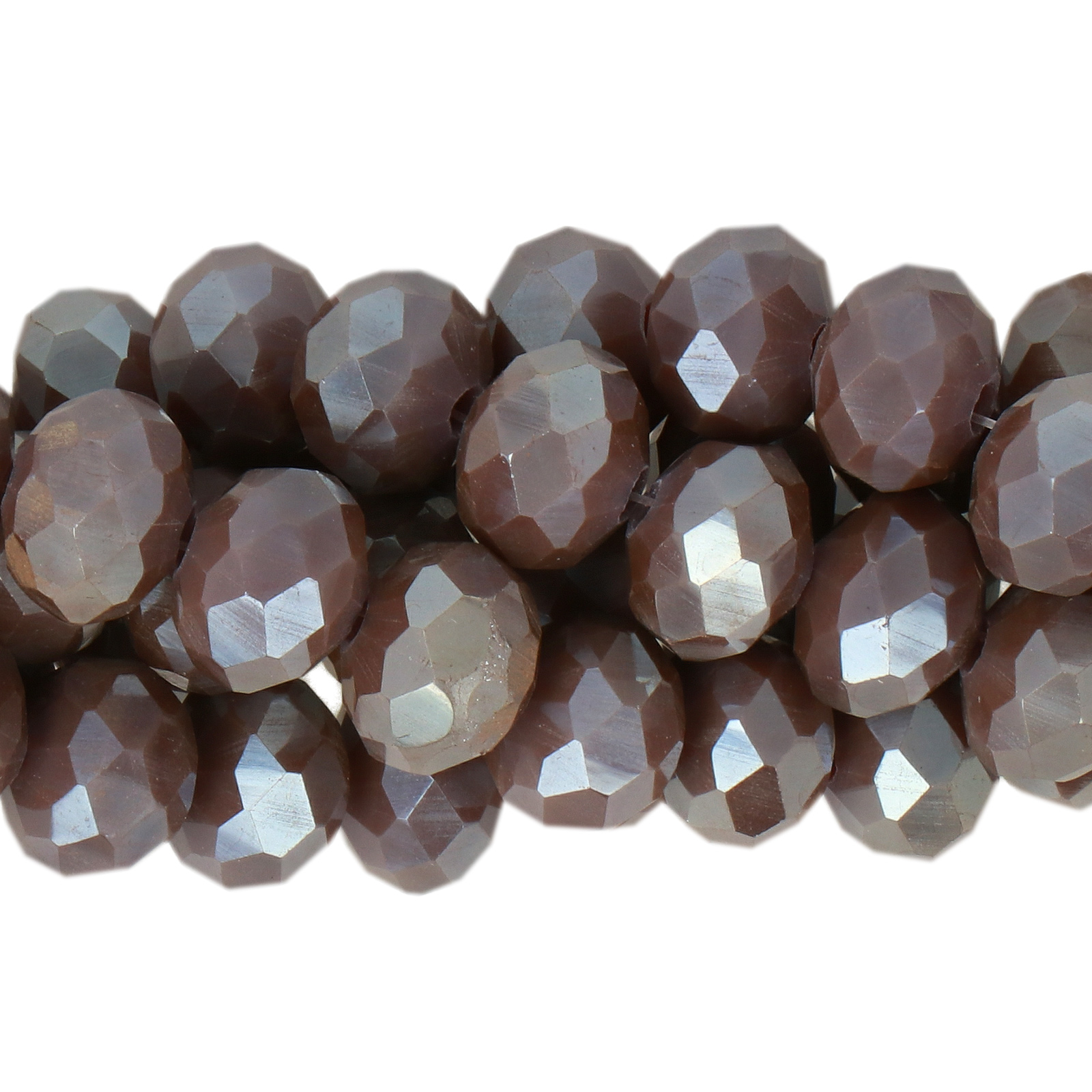 opaque amethyst purple luster chinese crystal faceted roundelle 8x6mm | 1 strand