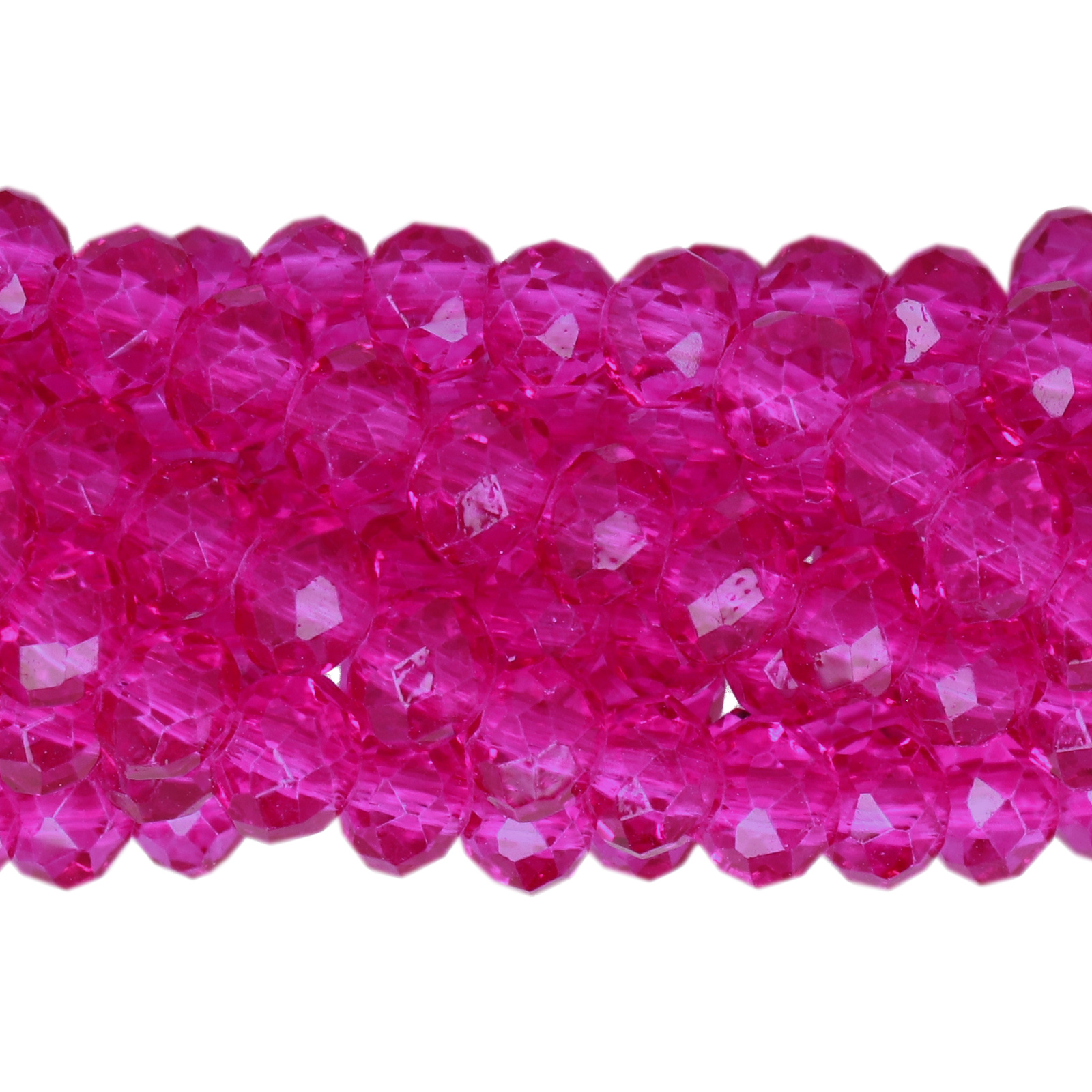 fuchsia chinese crystal faceted roundelle 6x4mm | 1 strand