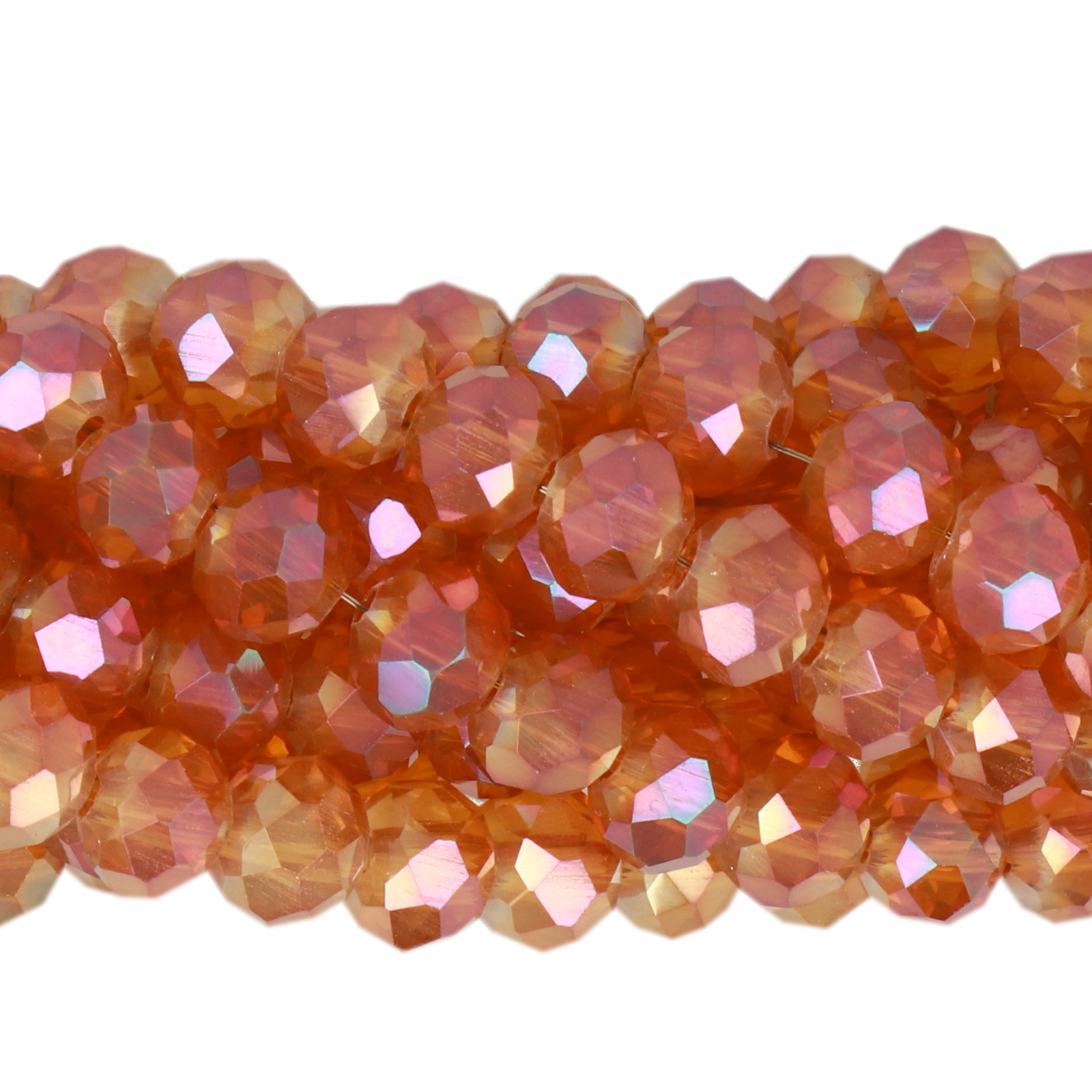 dark topaz rainbow chinese crystal faceted roundelle 6x4mm | 1 strand
