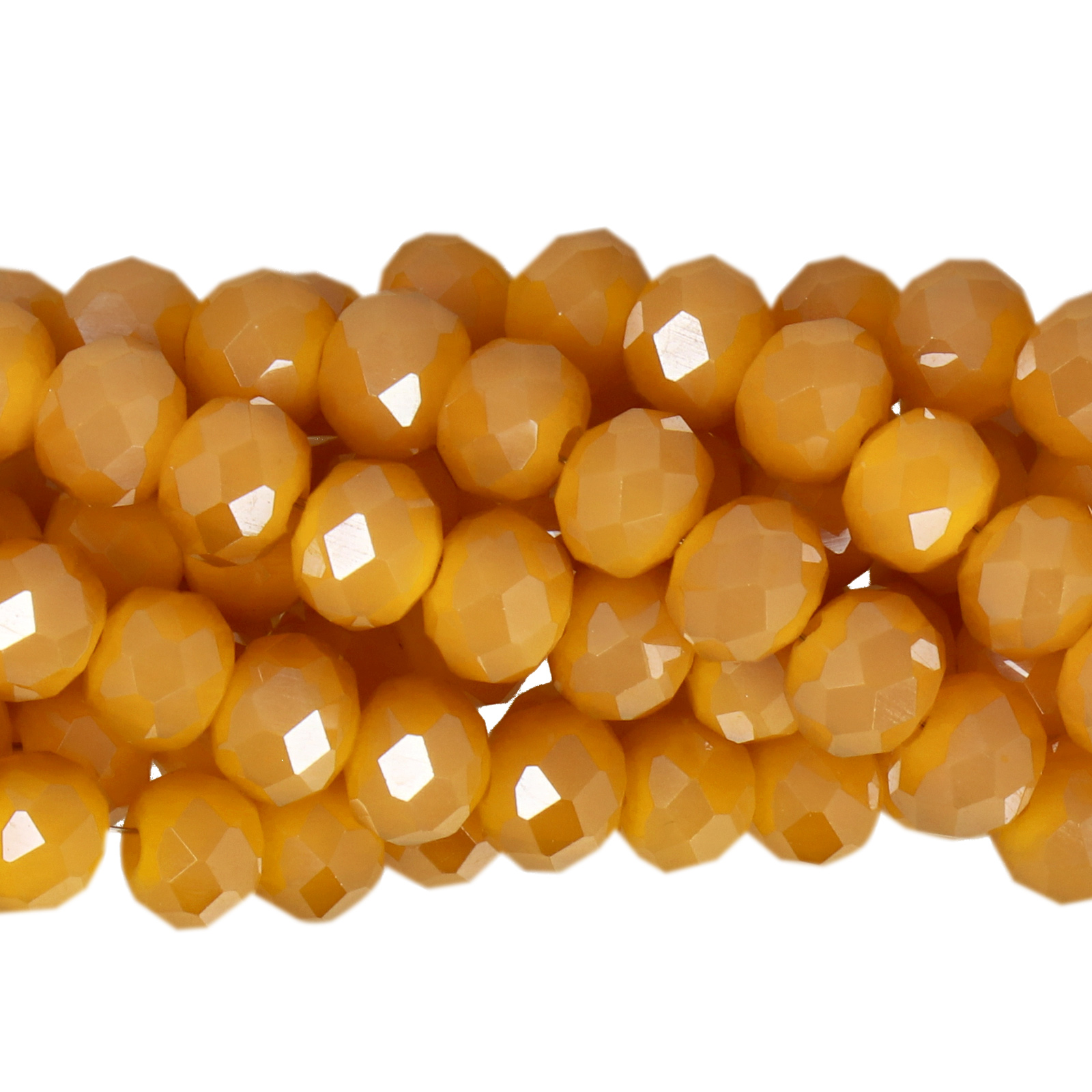 chinese glasperlen facettiertes rondelle opaque curry luster 6x4mm | 1 strang