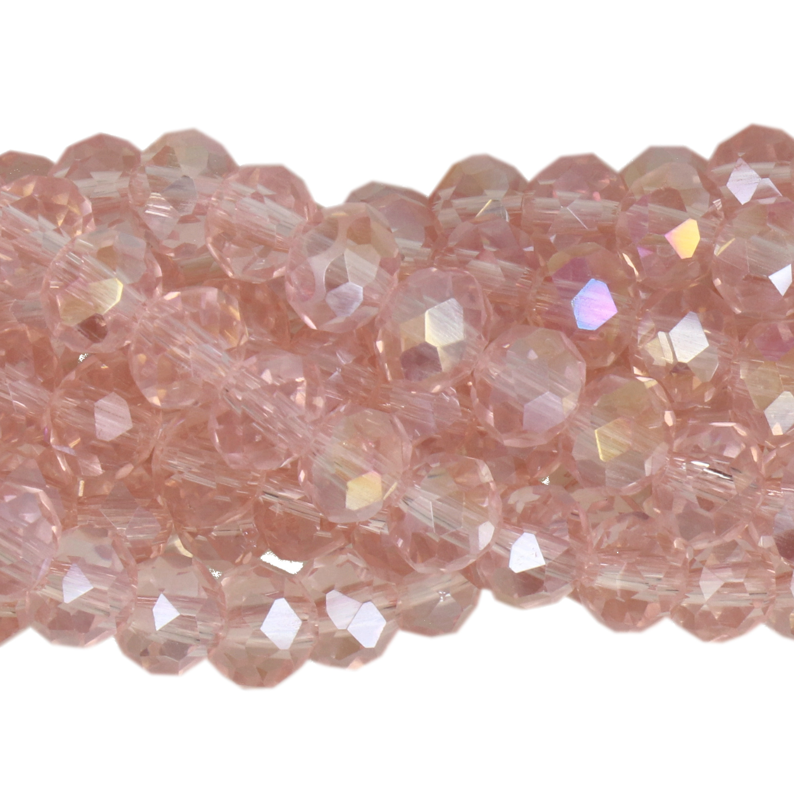 rosaline ab chinese crystal faceted roundelle 6x4mm | 1 strand