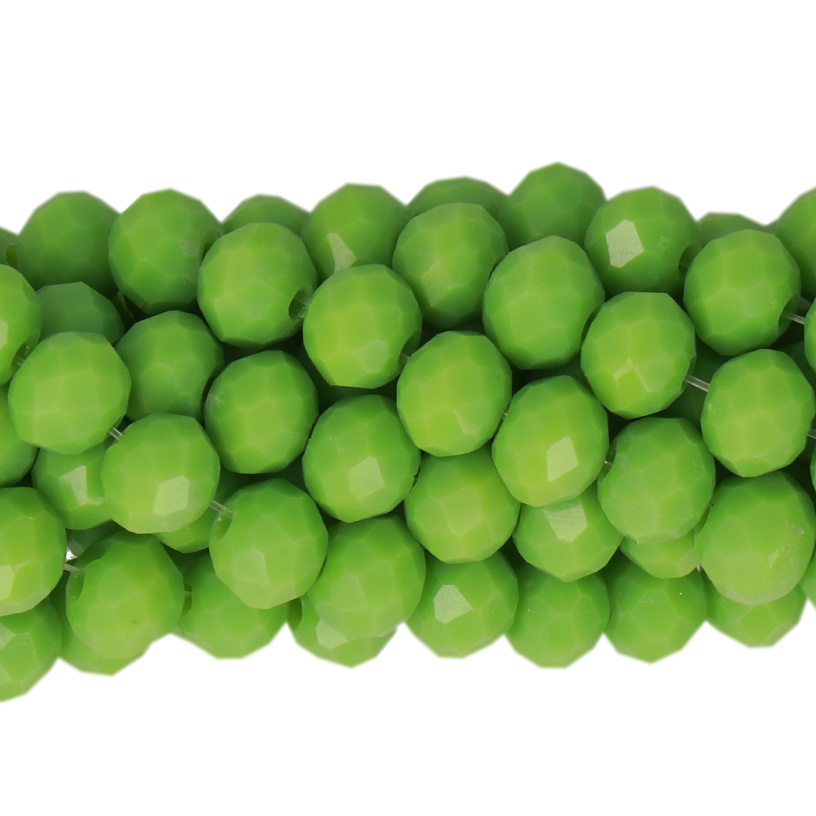 opaque clover chinese crystal faceted roundelle 6x4mm | 1 strand