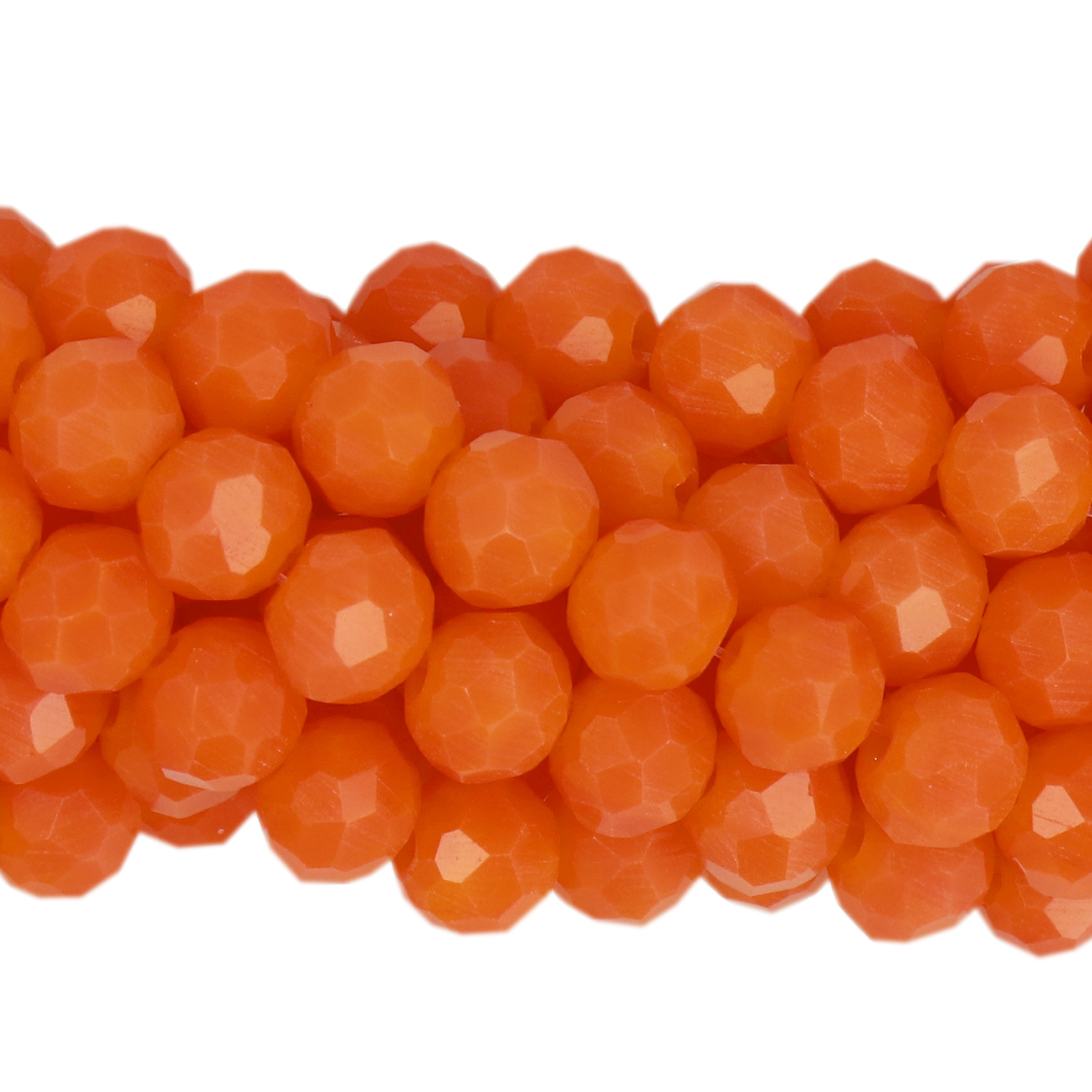 opaque orange chinese crystal faceted roundelle 6x4mm | 1 strand