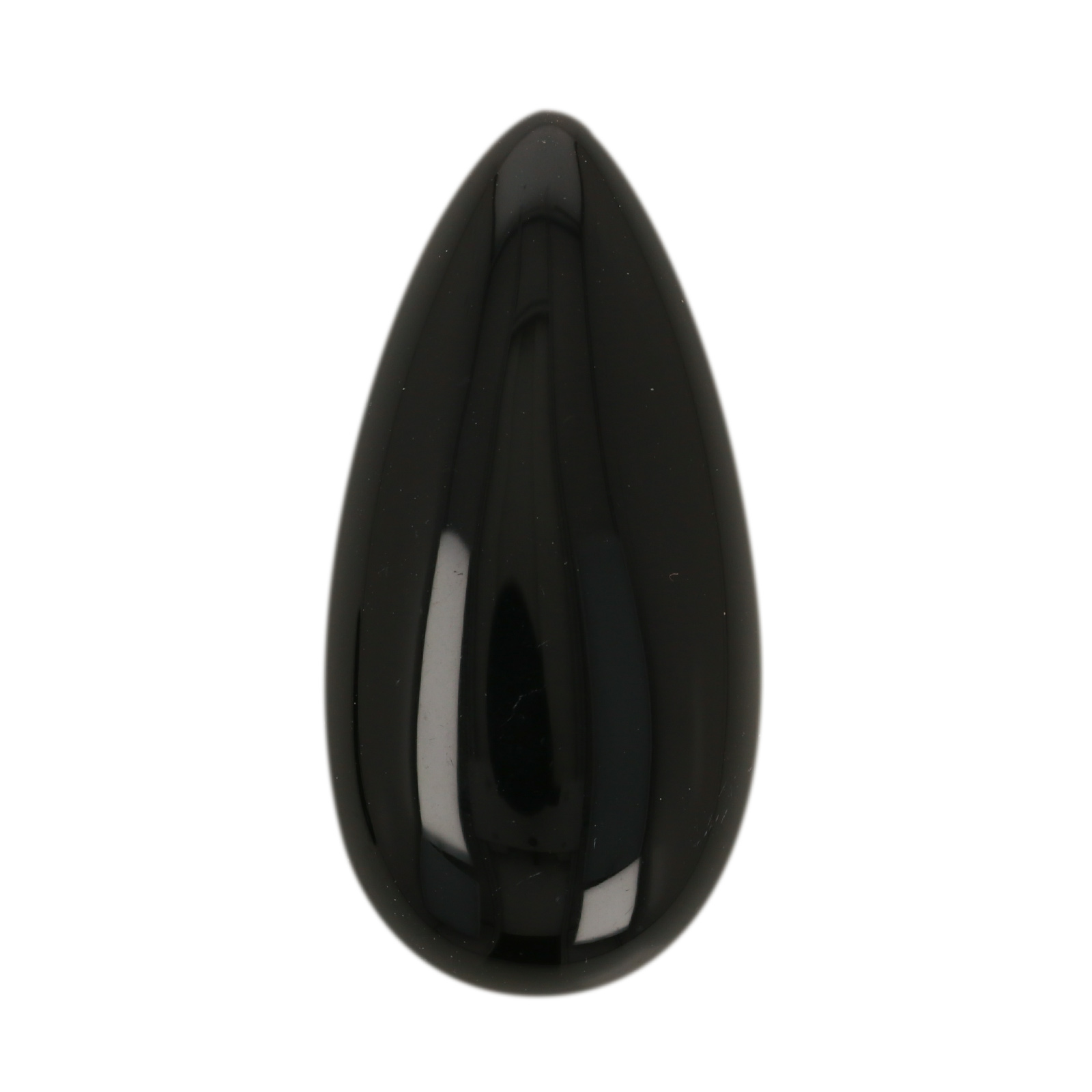 black onix cabochon smooth drop 40x20mm | 1pc