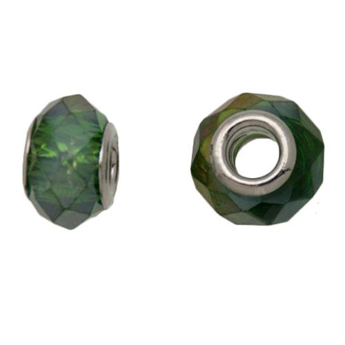 crystal peridot ab large hole beads 13x9mm | 2pc
