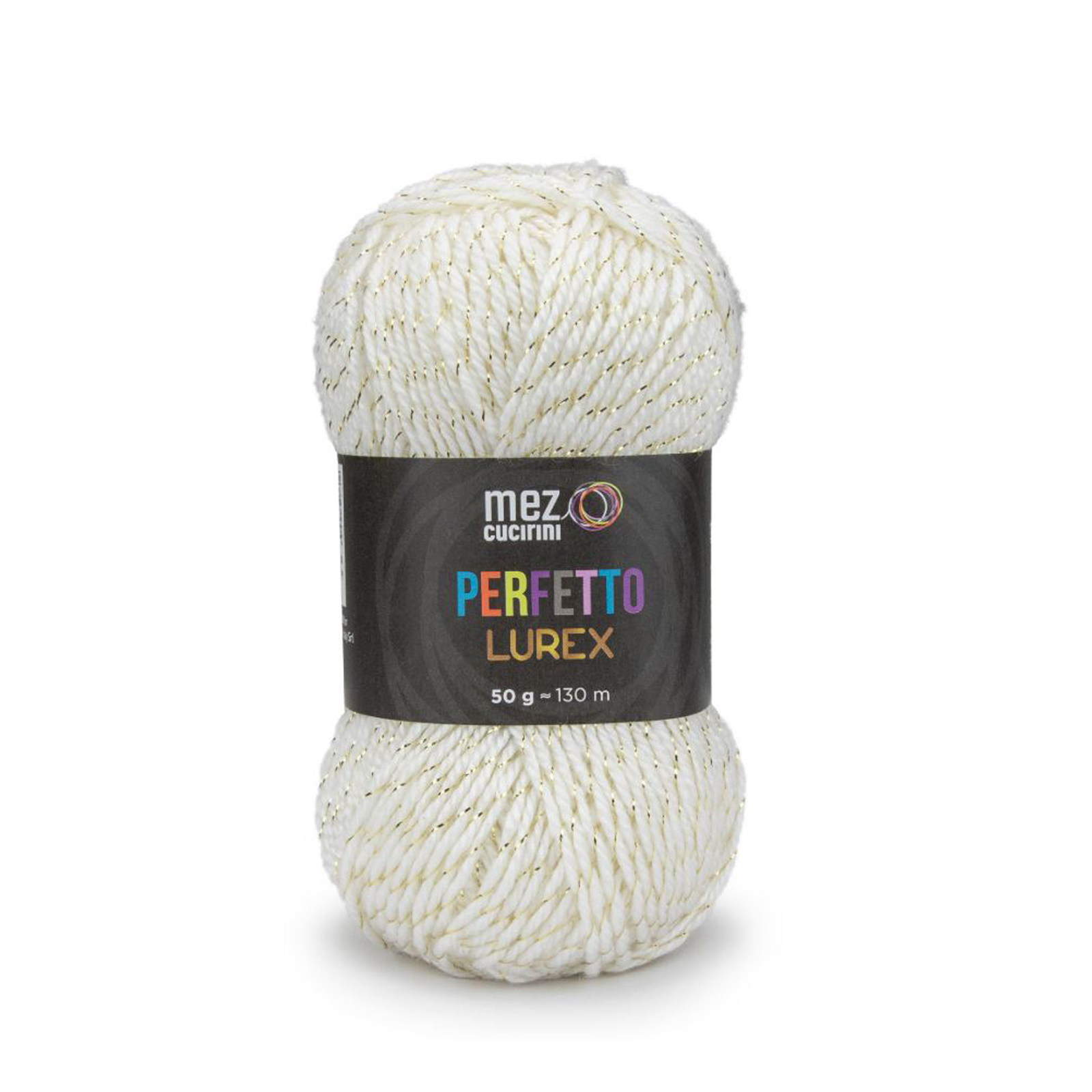 mez cucirini perfetto lurex - gold white (02010) - 50gr (130mt) | 1pc