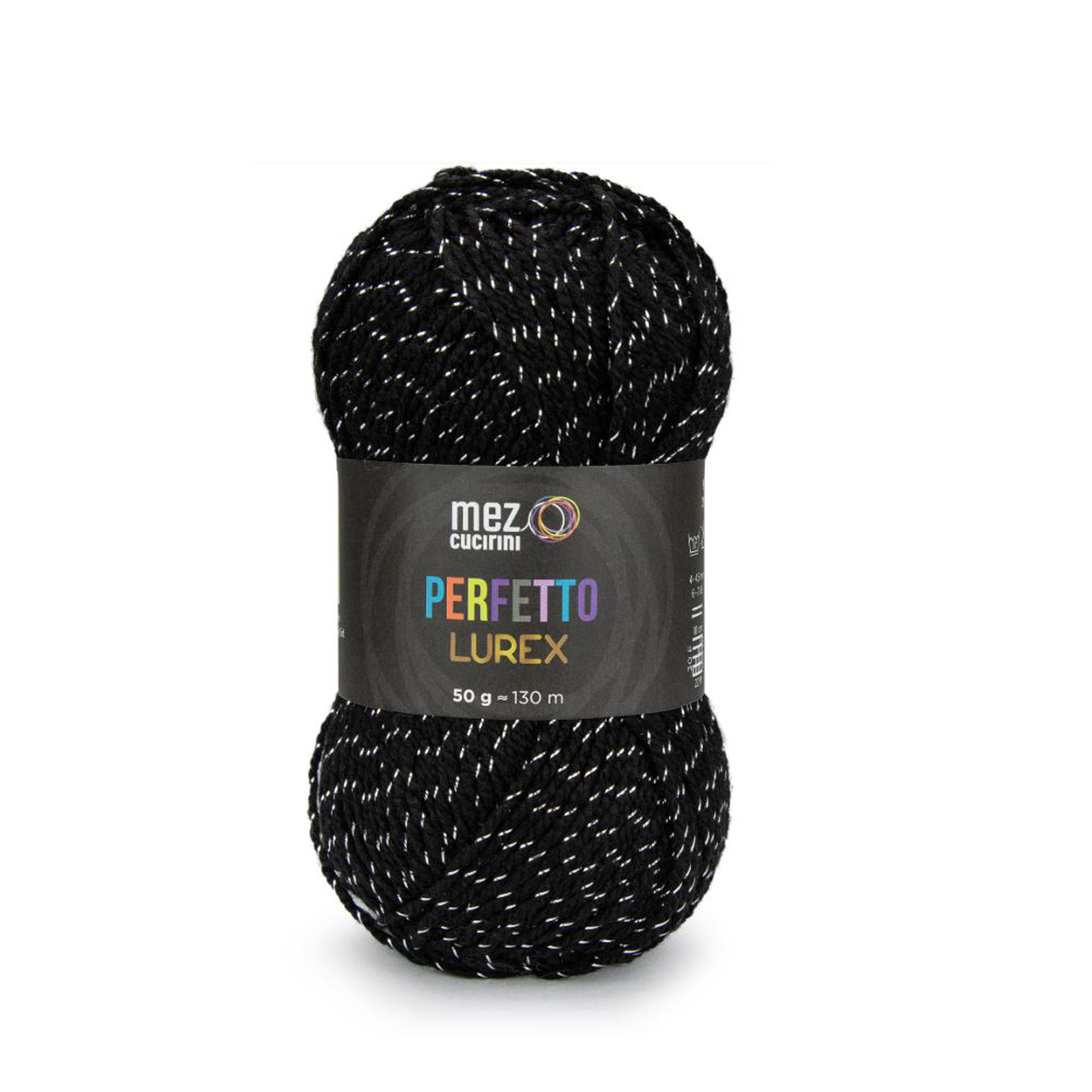 mez cucirini perfetto lurex - silver black (02120) - 50gr (130mt) | 1pc
