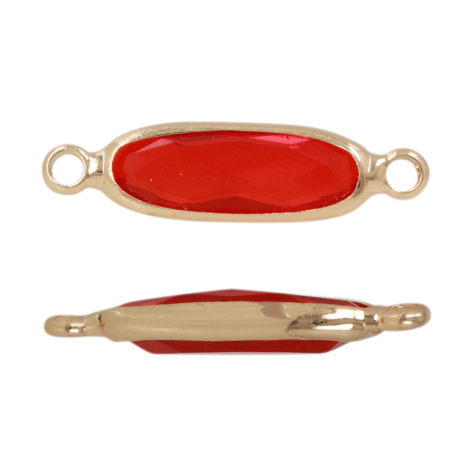 zwischenteil fine crystal vergoldet baguette red 15x5mm | 4st