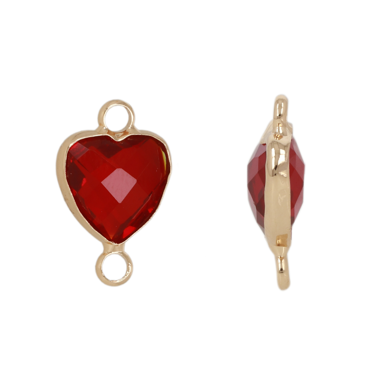 zwischenteil fine crystal vergoldet herz red 10mm | 4st