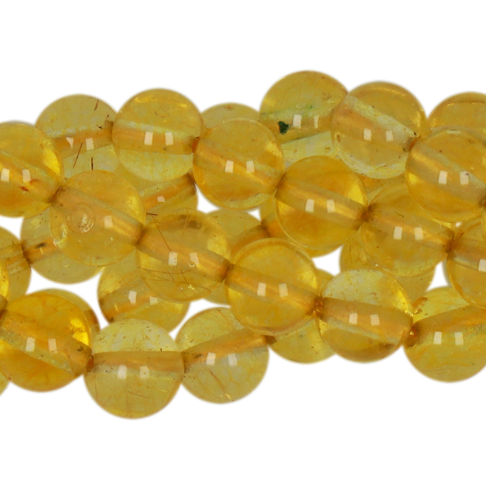 gold topaz rock crystal smooth round 6mm | 15/16-inch strand