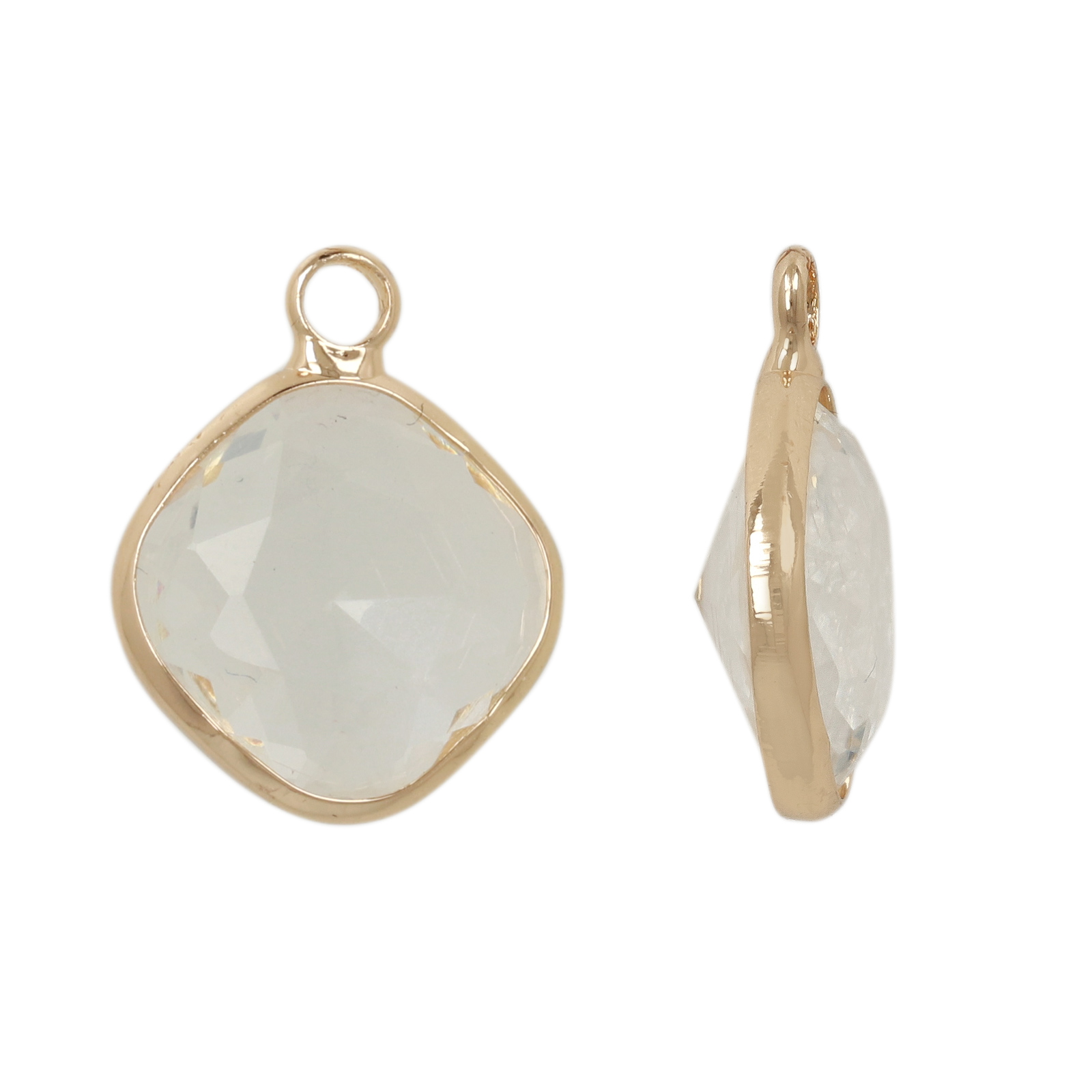 anhänger fine crystal vergoldet rhombus crystal 12mm | 4st