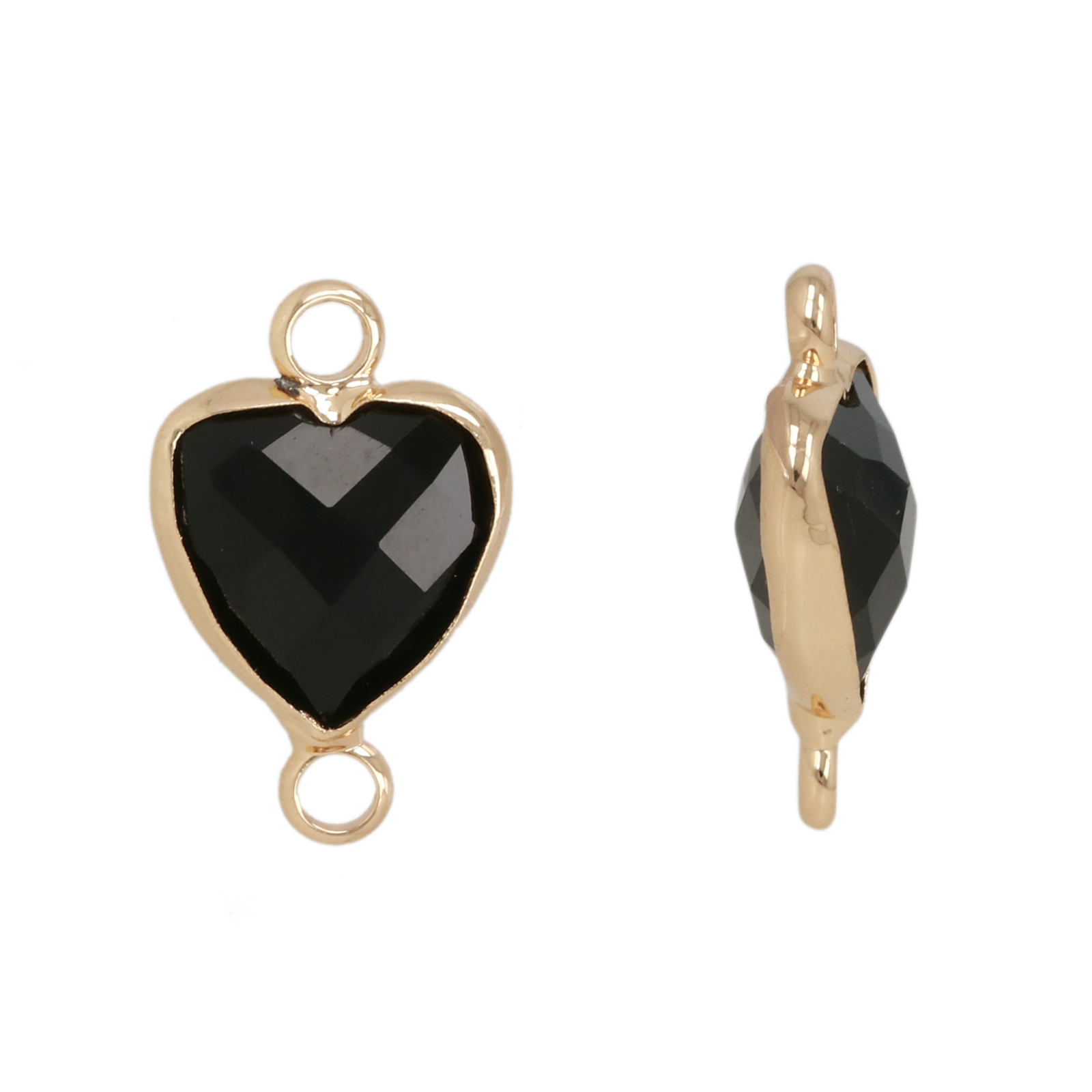 zwischenteil fine crystal vergoldet herz jet 10mm | 4st