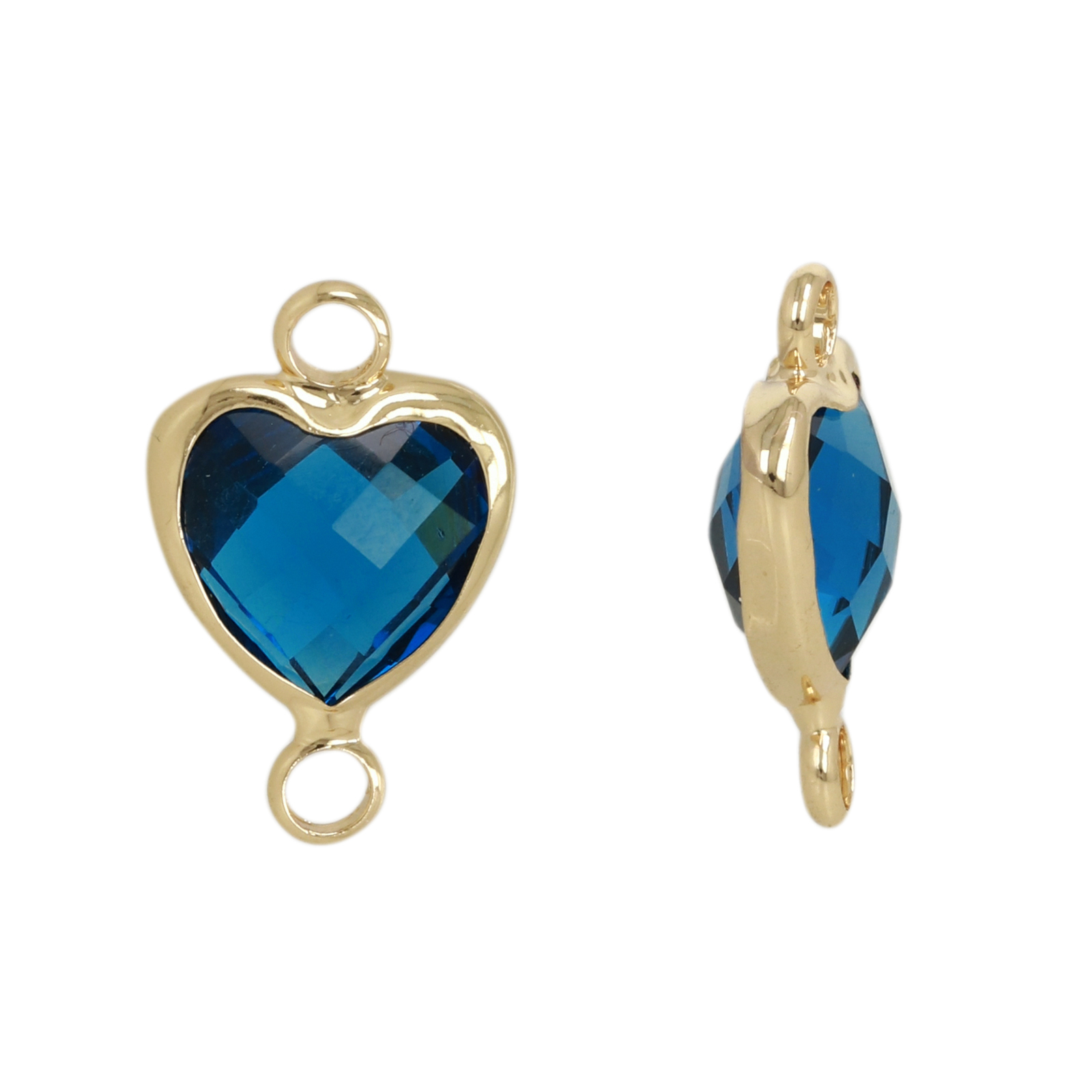 zwischenteil fine crystal vergoldet herz teal 10mm | 4st