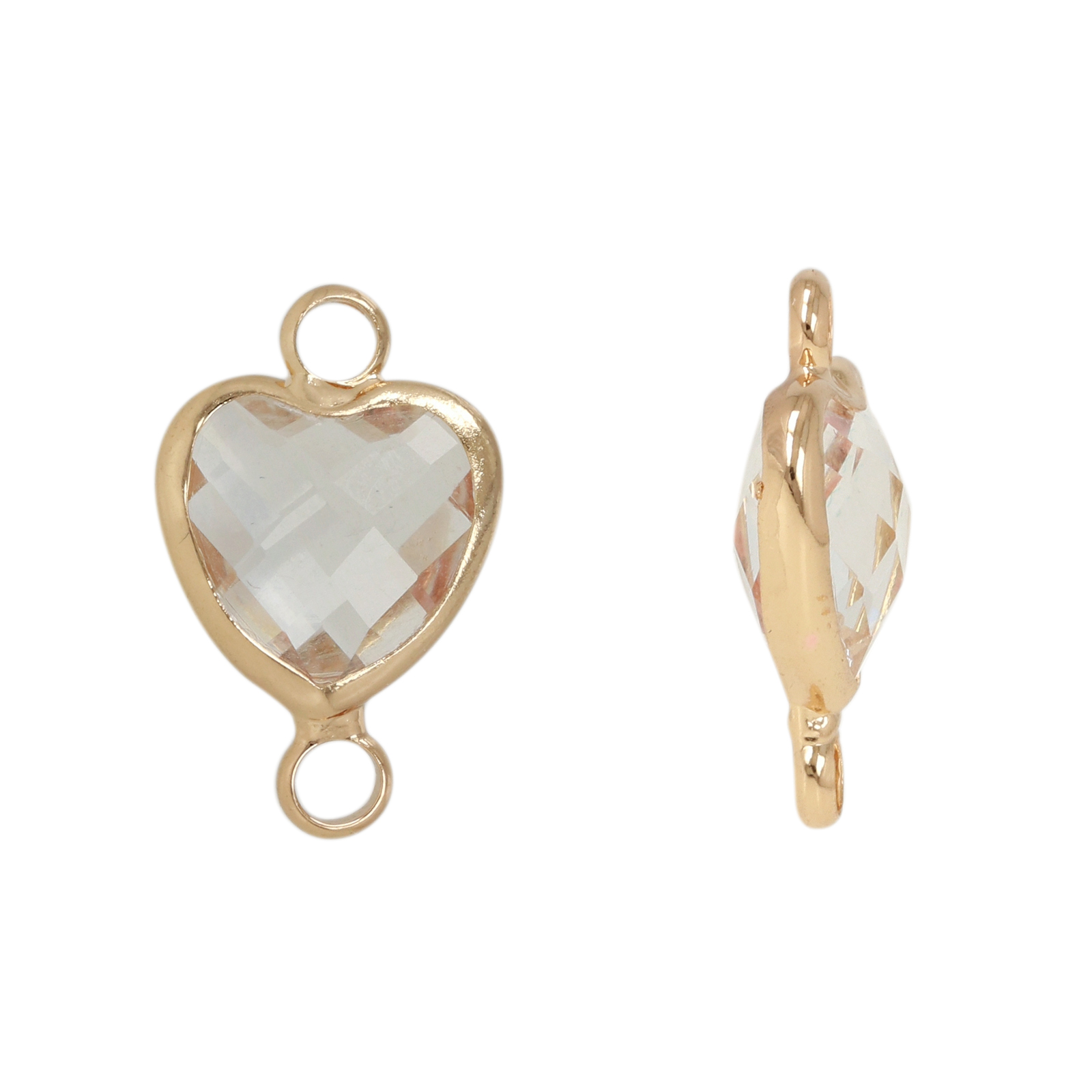 zwischenteil fine crystal vergoldet herz crystal 10mm | 4st