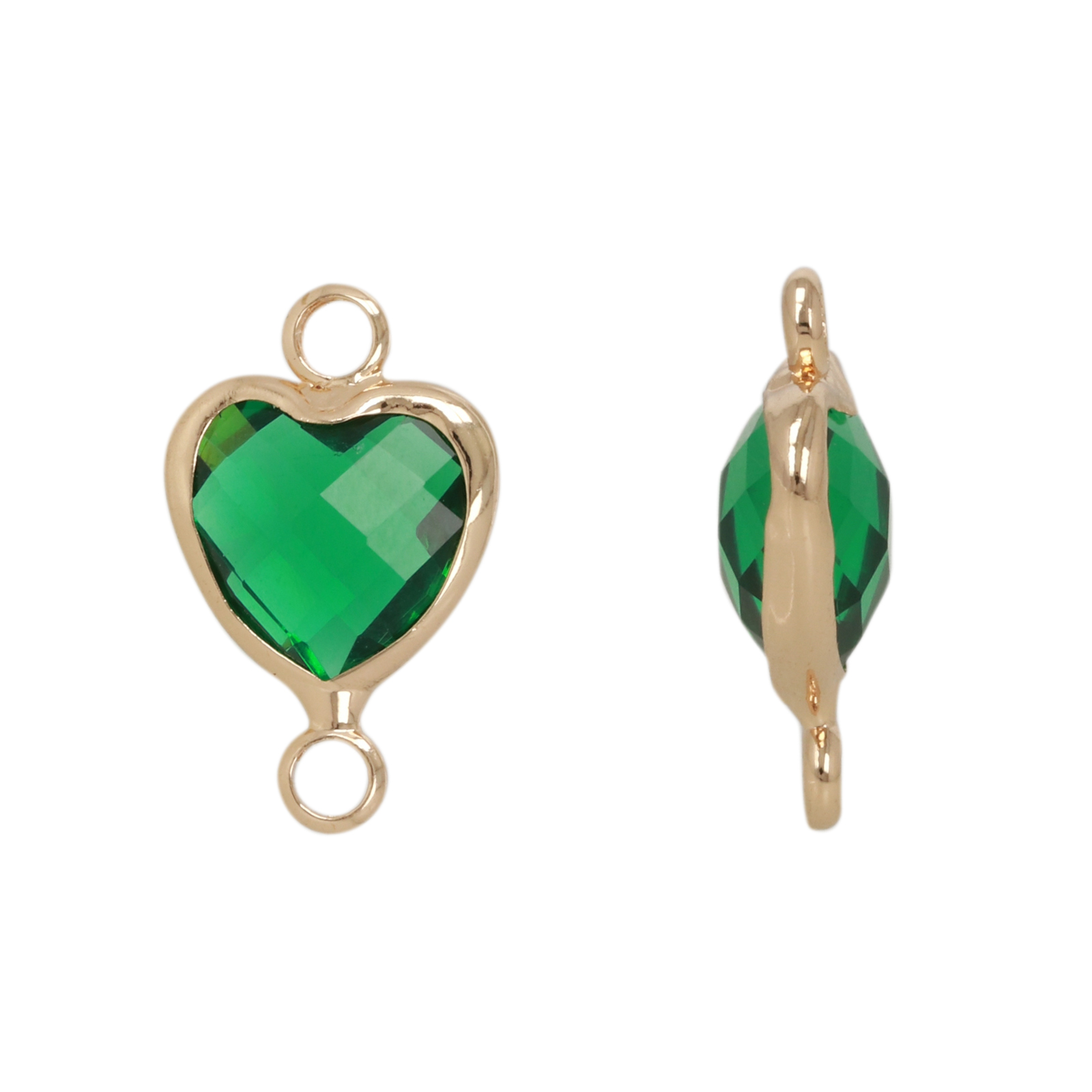 zwischenteil fine crystal vergoldet herz emerald 10mm | 4st