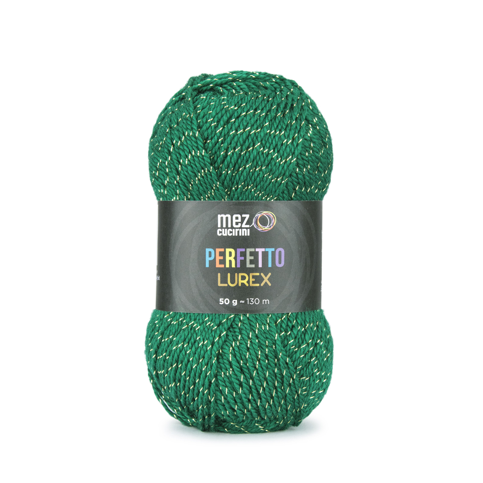 mez cucirini perfetto lurex - grün/gold (02060) - 50gr (130mt) | 1st