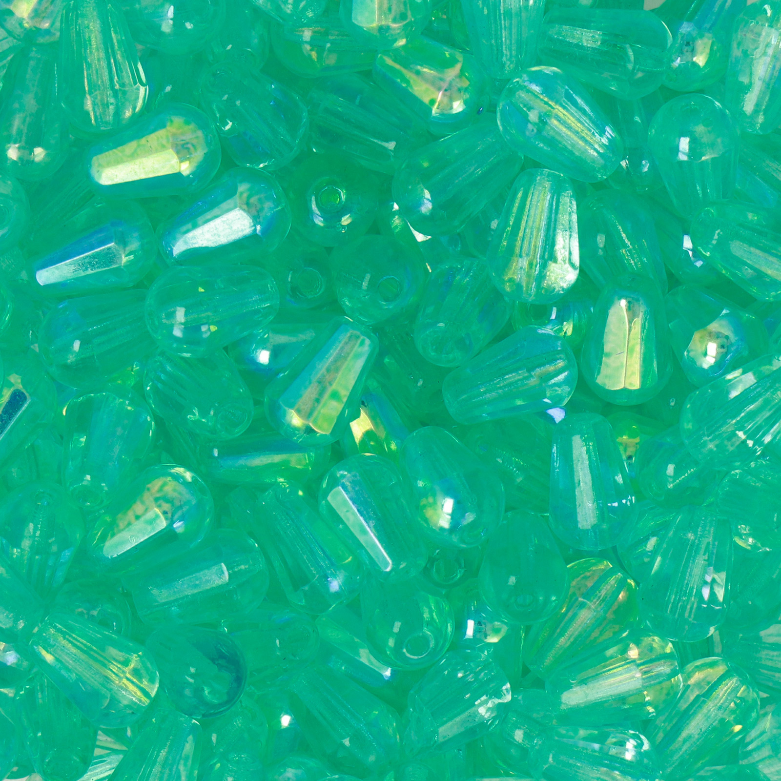 böhmische glas perlen - mint ab briolette 8x6mm | 20st