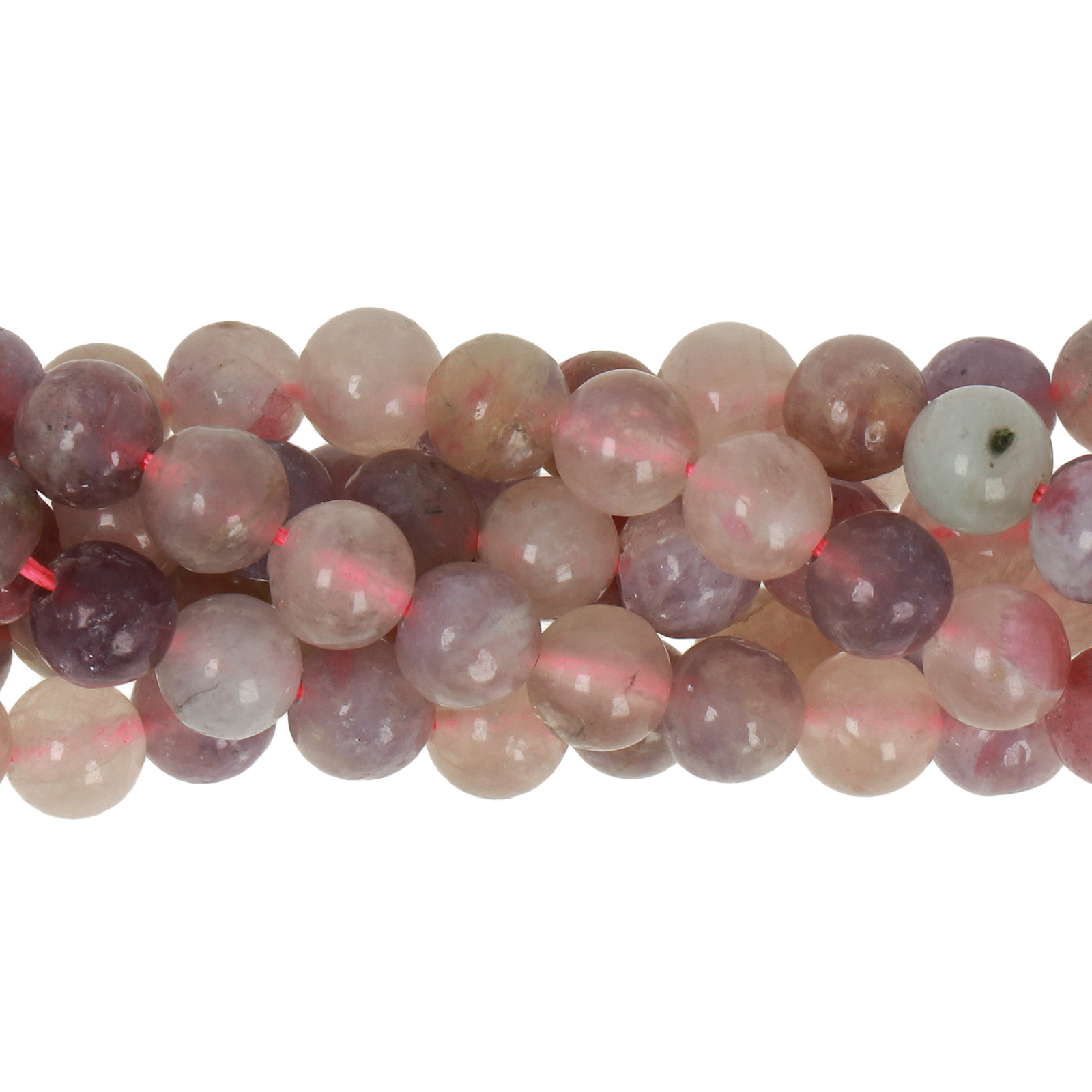 pink/purple tourmaline smooth round 6mm | 15/16-inch strand