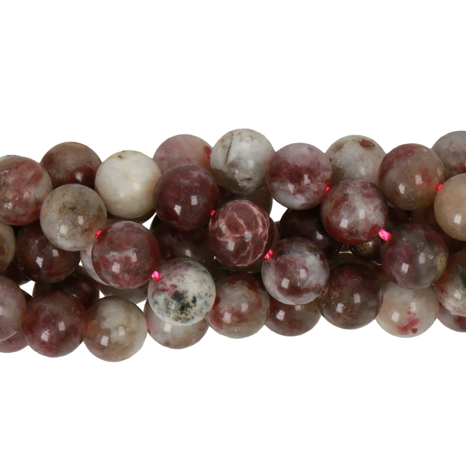 red/purple tourmaline smooth round 6mm | 15/16-inch strand