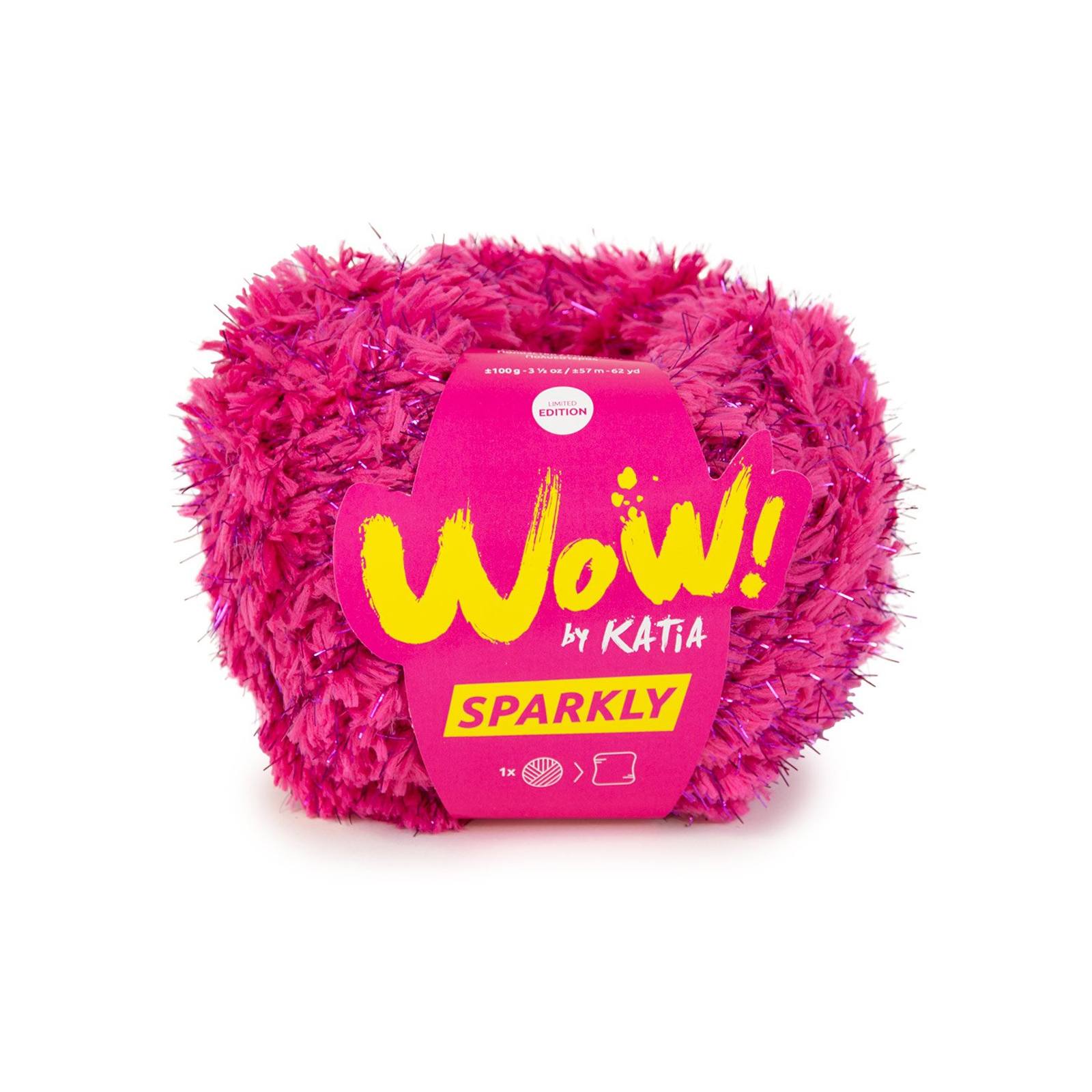 katia wow sparlky - fuchsia/lilac (203) - 100gr (57mt) | 1pc