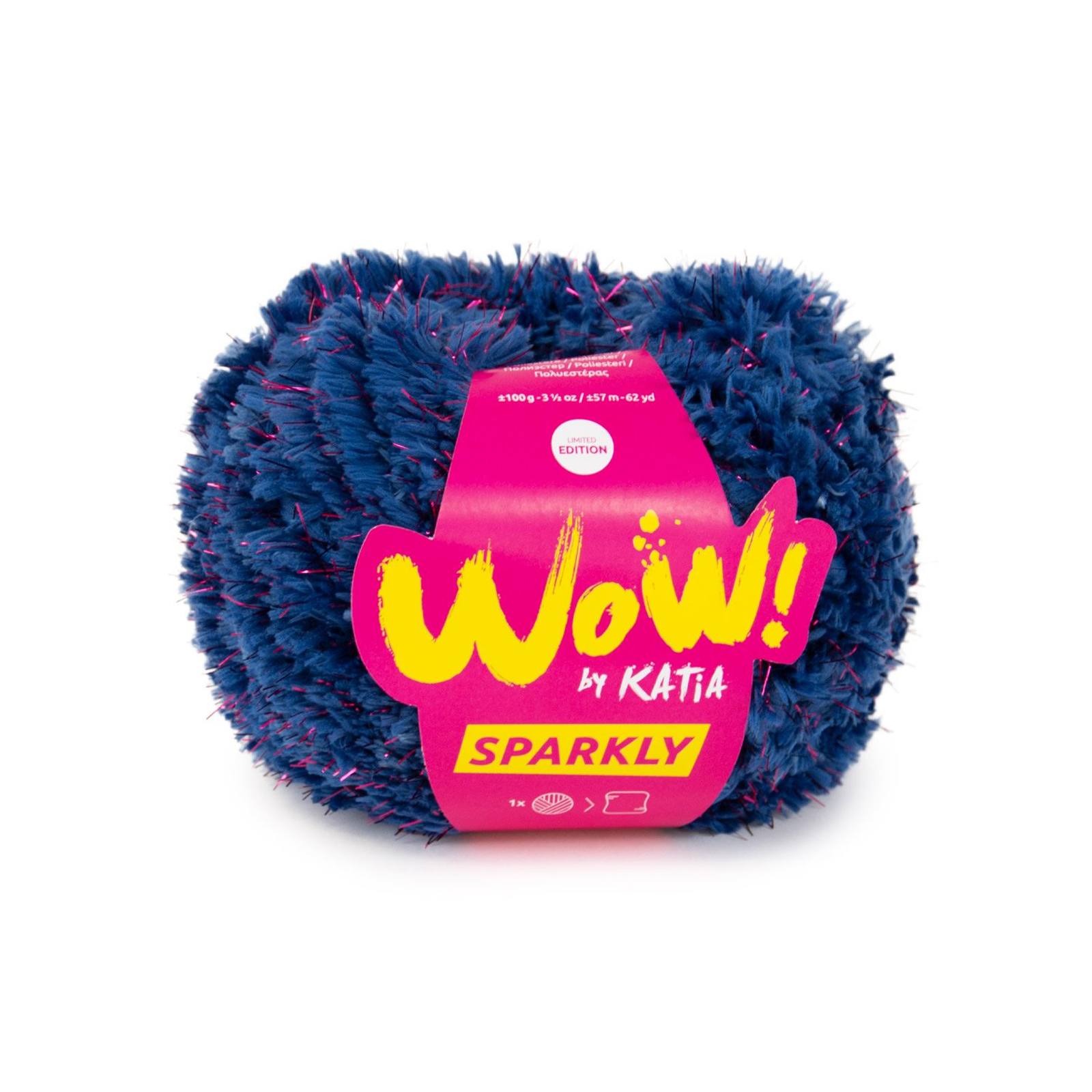 katia wow sparlky - blue/fuchsia (204) - 100gr (57mt) | 1pc